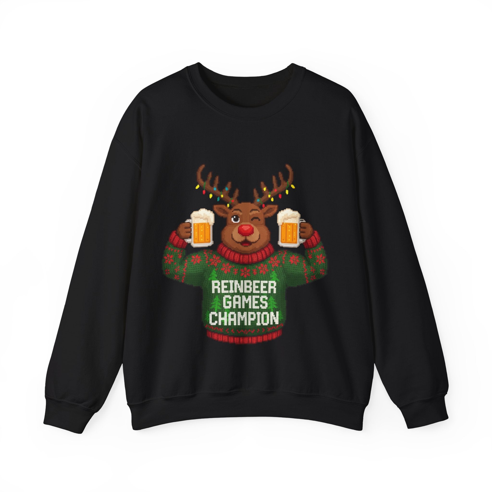 Ugly Xmas Jumper Sweatshirt — "Reinbeer Games Champion" Christmas Crewneck