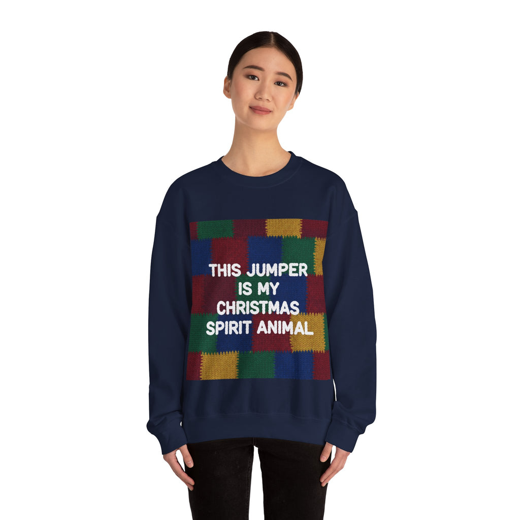 Ugly Xmas Jumper Sweatshirt — "This Jumper is my Christmas Spirit Animal" Christmas Crewneck