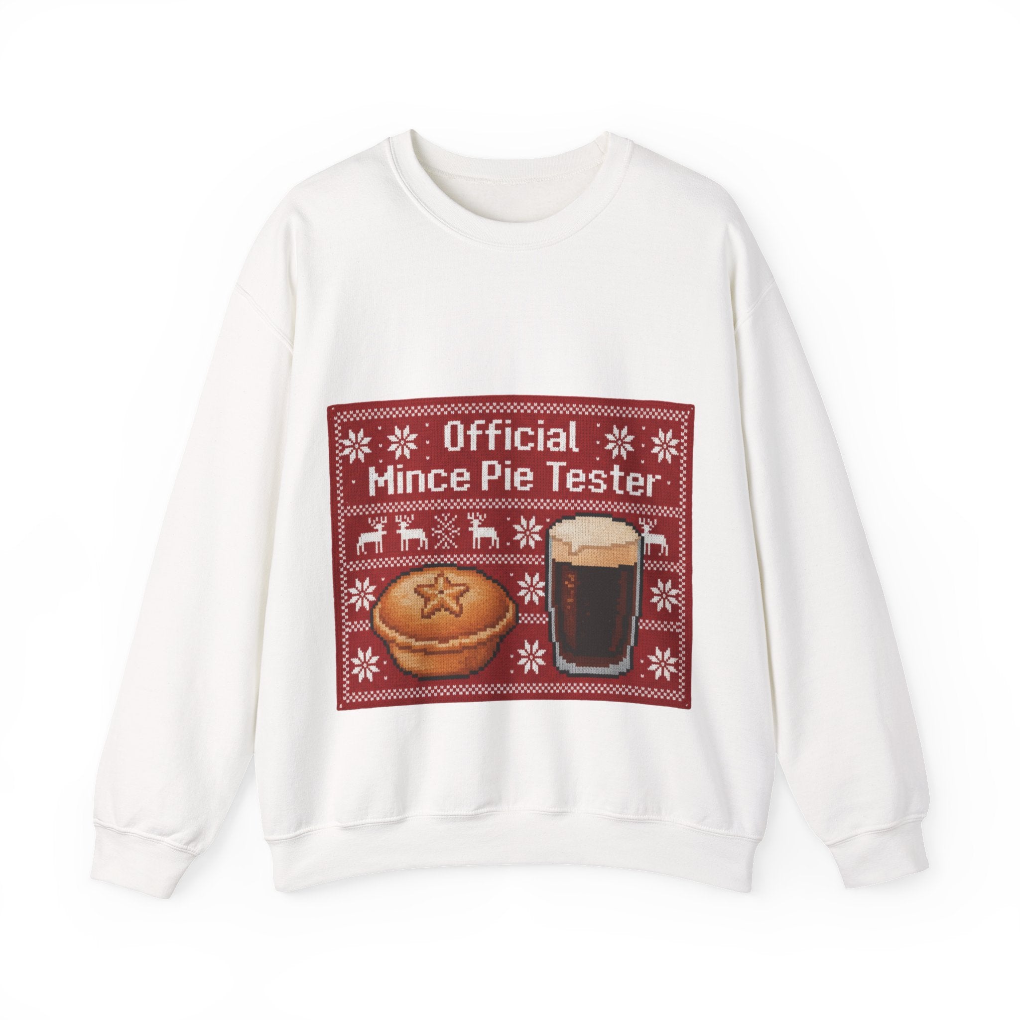 Ugly Xmas Jumper Sweatshirt — "Official Mince Pie Tester" Christmas Crewneck