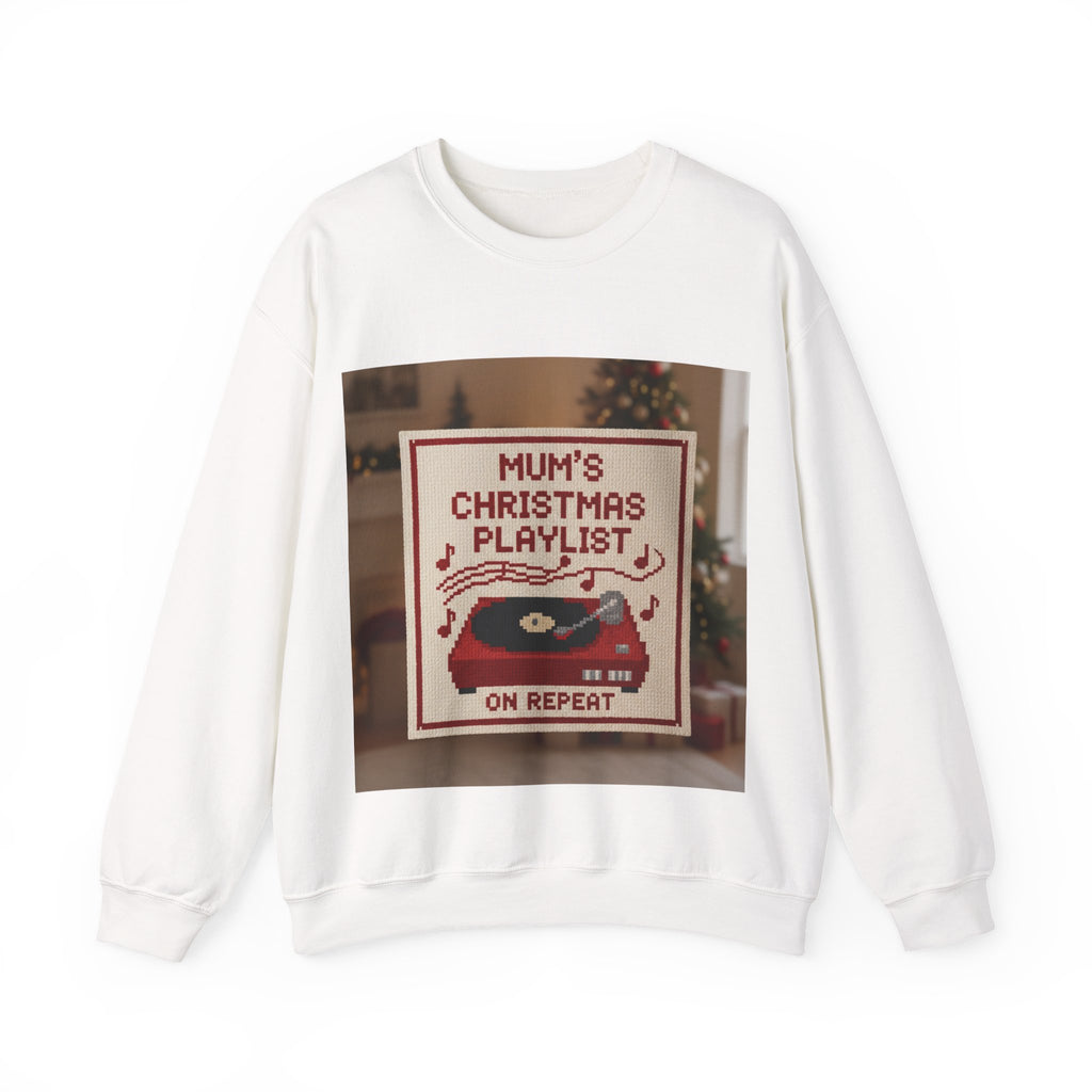 Christmas Playlist Sweatshirt — "Mum's Christmas Playlist On Repeat" Crewneck