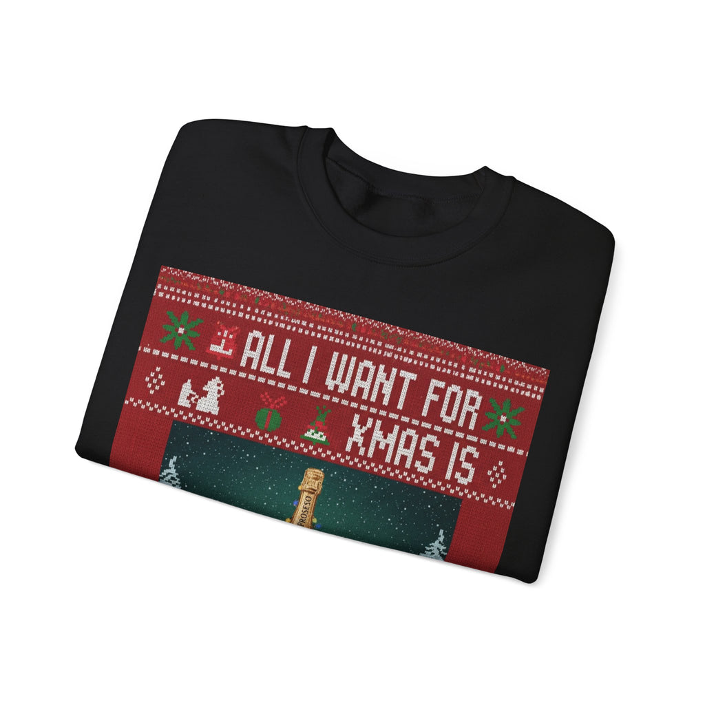 Ugly Xmas Jumper Sweatshirt — "All I want for Xmas is" Christmas Crewneck