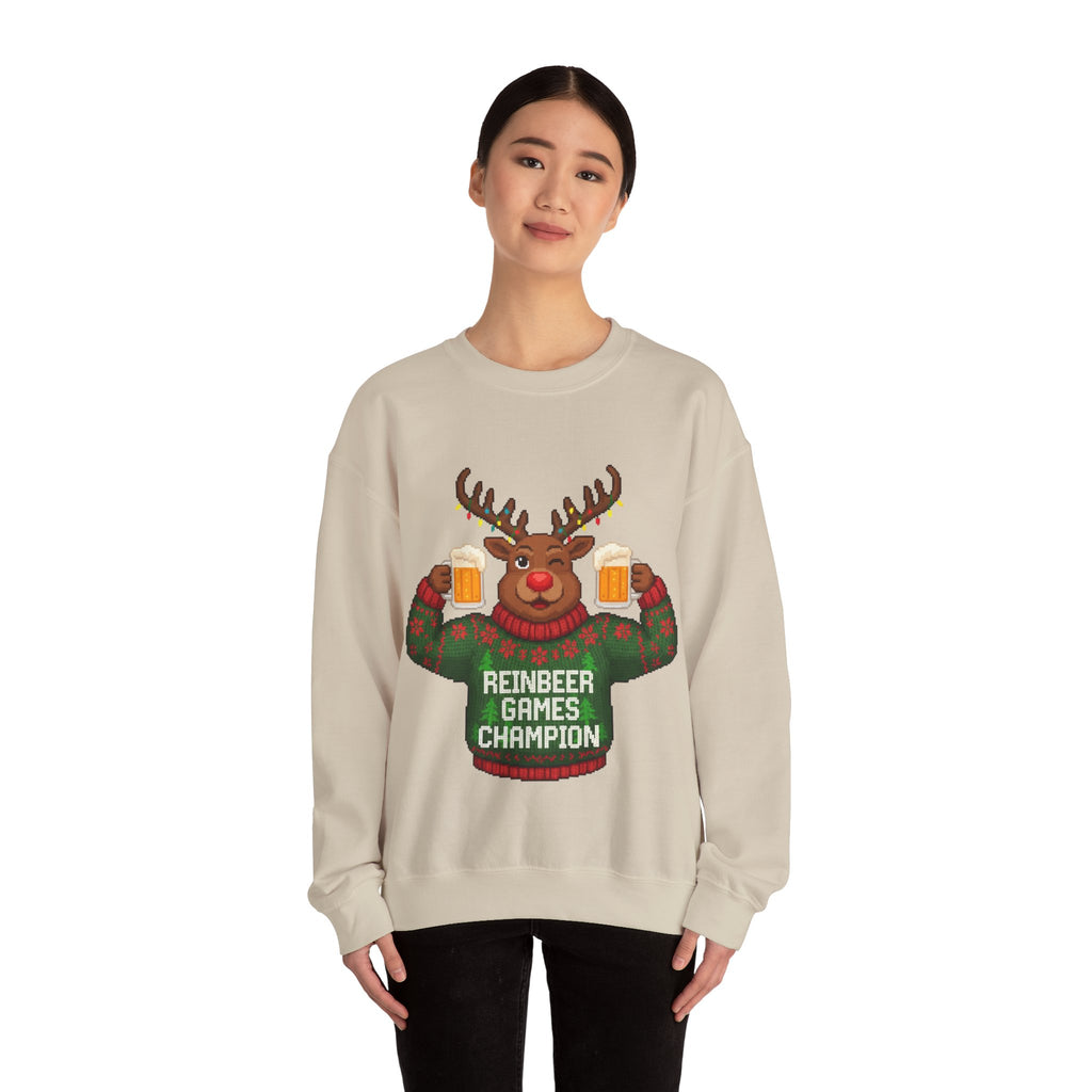 Ugly Xmas Jumper Sweatshirt — "Reinbeer Games Champion" Christmas Crewneck