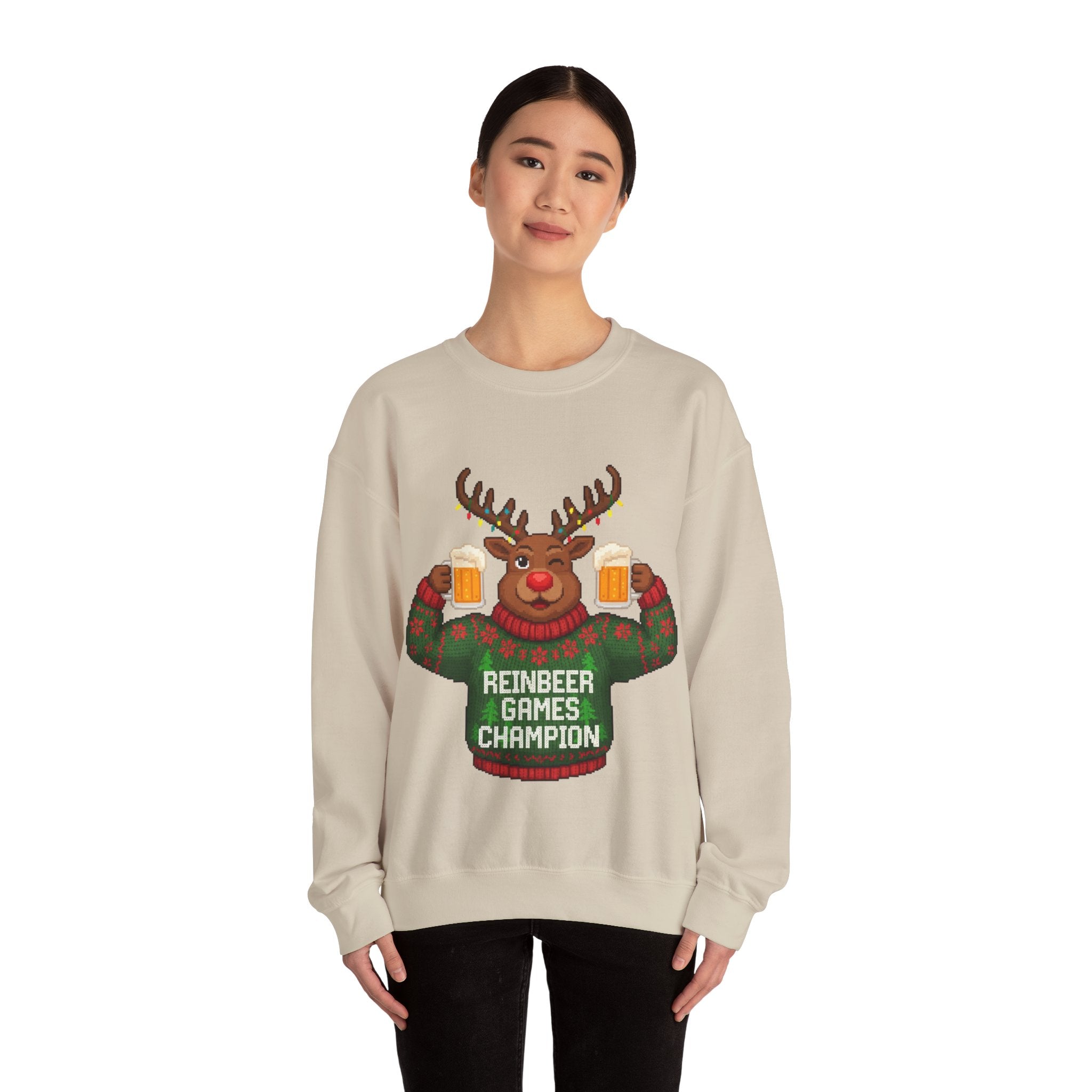 Ugly Xmas Jumper Sweatshirt — "Reinbeer Games Champion" Christmas Crewneck