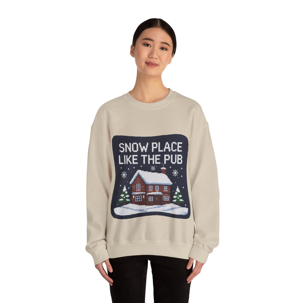 Ugly Xmas Jumper Sweatshirt — "Snow place like the pub" Christmas Crewneck