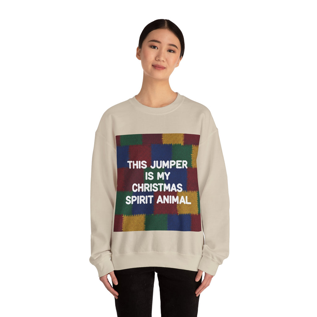 Ugly Xmas Jumper Sweatshirt — "This Jumper is my Christmas Spirit Animal" Christmas Crewneck