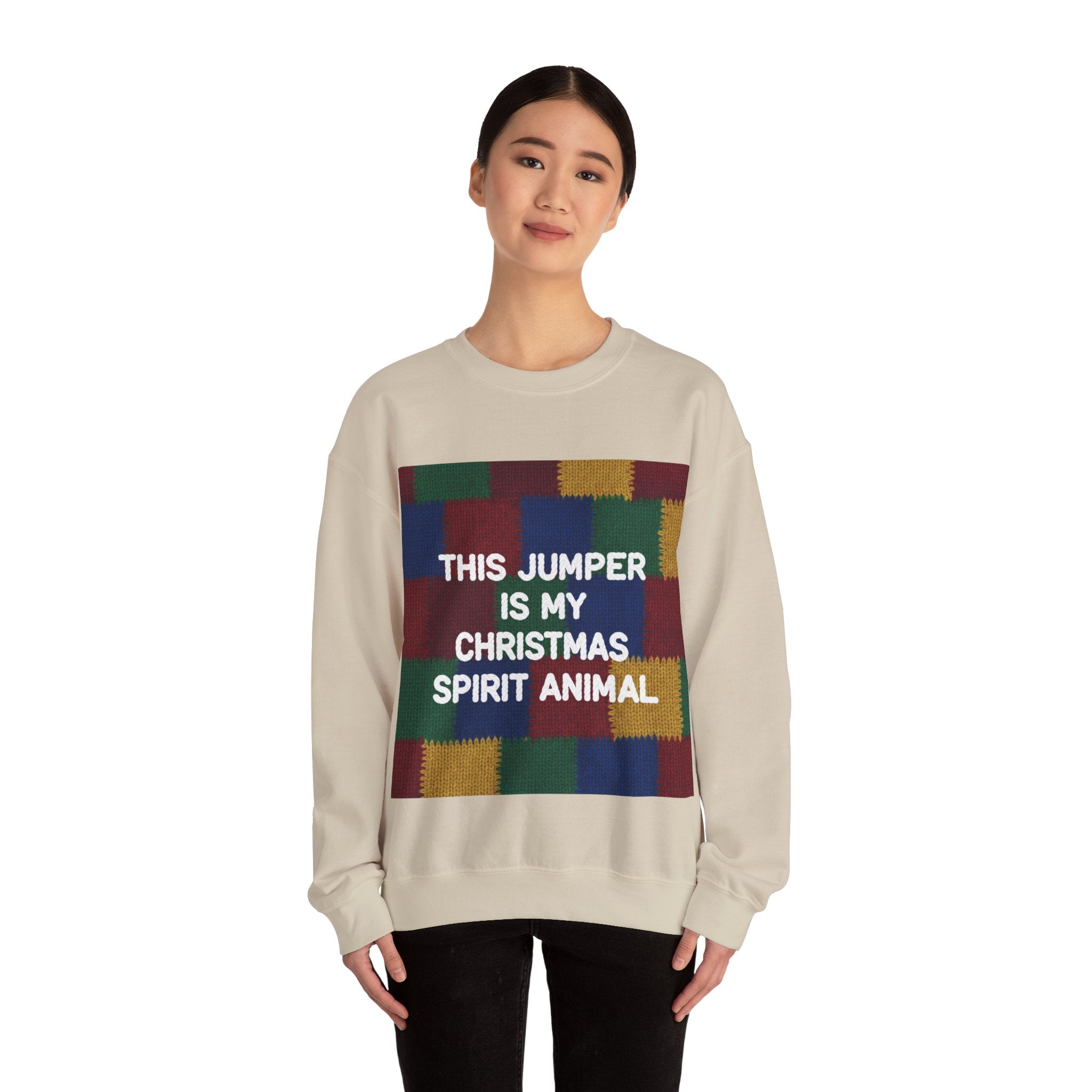 Ugly Xmas Jumper Sweatshirt — "This Jumper is my Christmas Spirit Animal" Christmas Crewneck