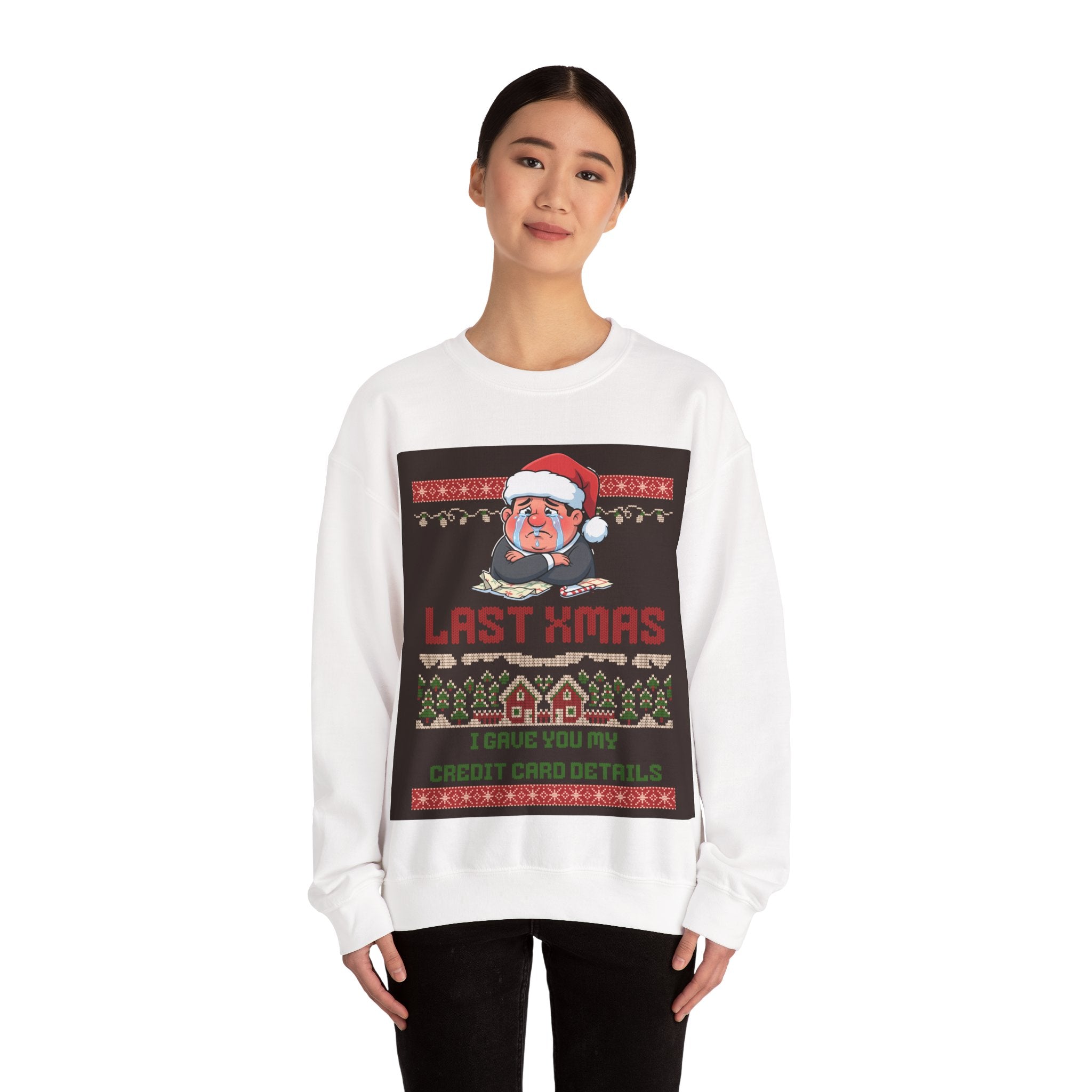 Ugly Xmas Jumper Sweatshirt — "Last Xmas I gave you my credit card" Christmas Crewneck