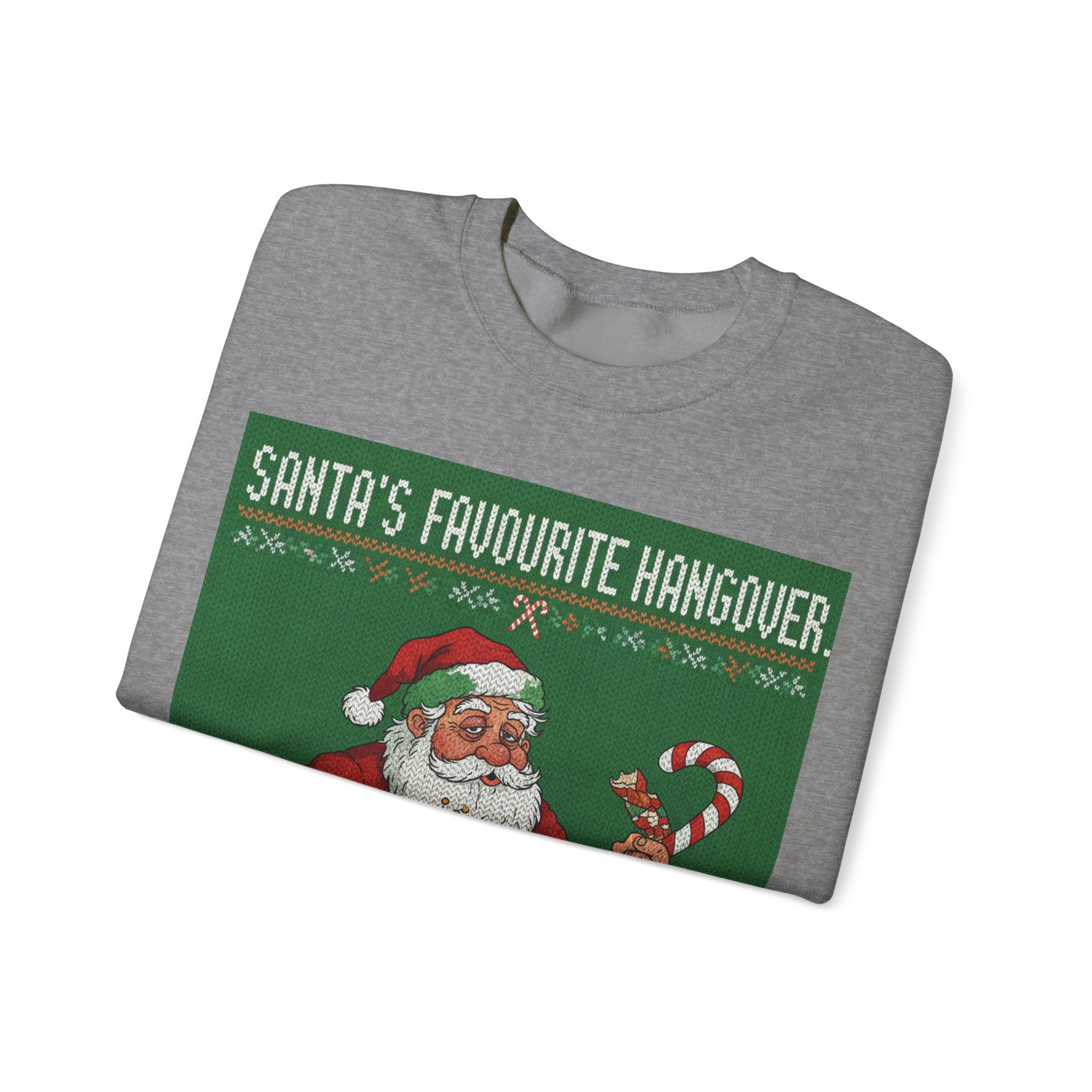 Ugly Xmas Jumper Sweatshirt — "Santas Favourite Hangover" Christmas Crewneck