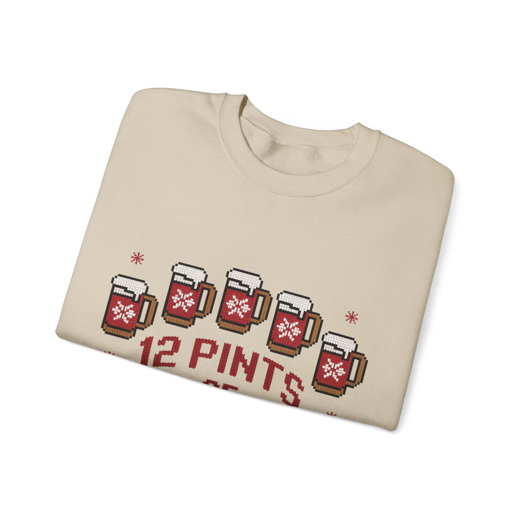 Ugly Xmas Jumper Sweatshirt — "12 Pints of Christmas" Christmas Crewneck