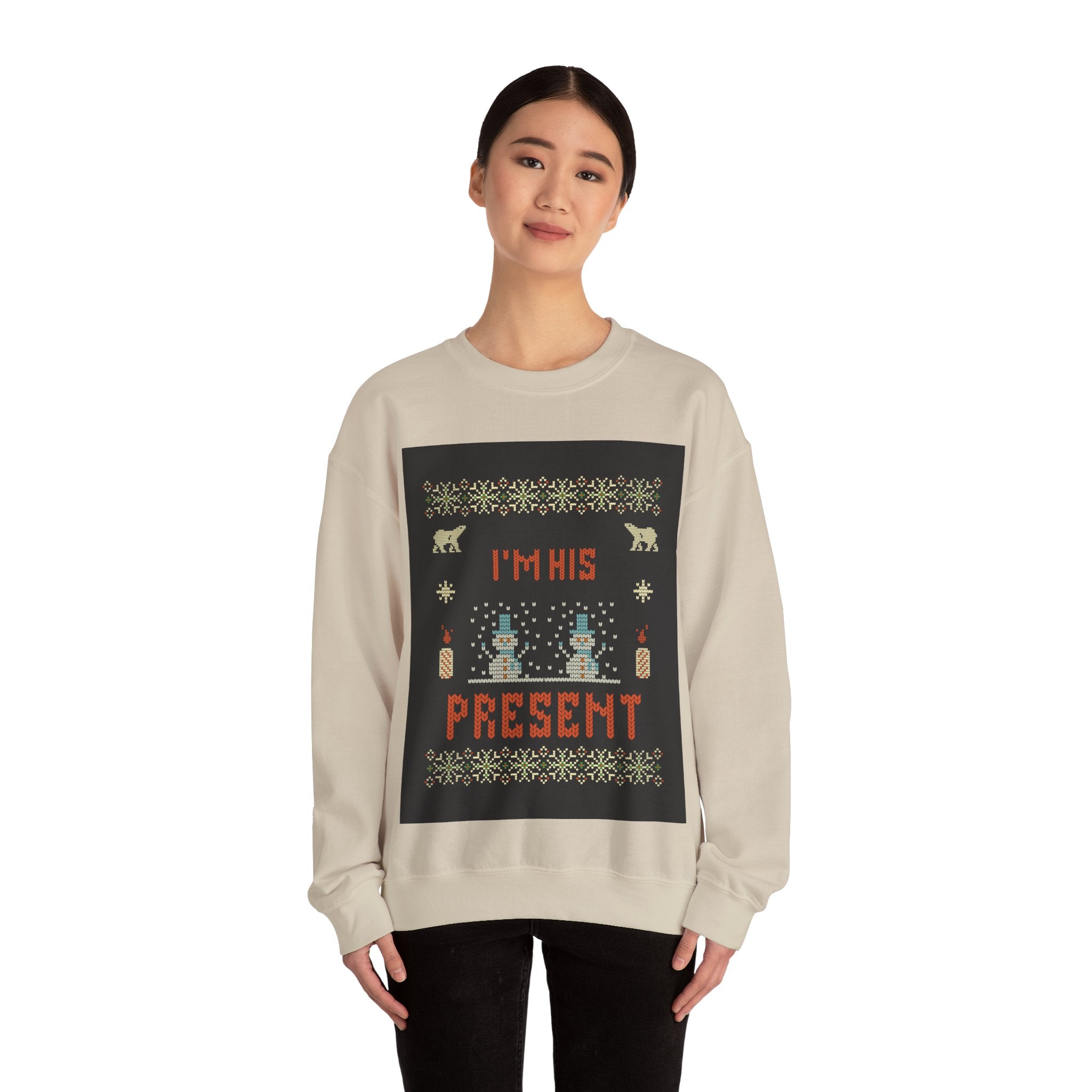 Ugly Xmas Jumper Sweatshirt — "I'm His Present" Christmas Crewneck
