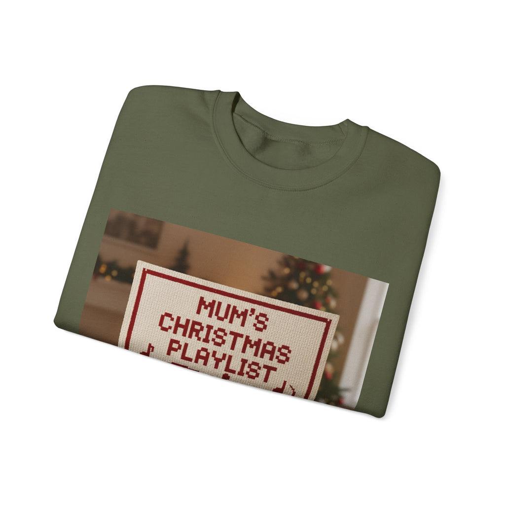 Christmas Playlist Sweatshirt — "Mum's Christmas Playlist On Repeat" Crewneck