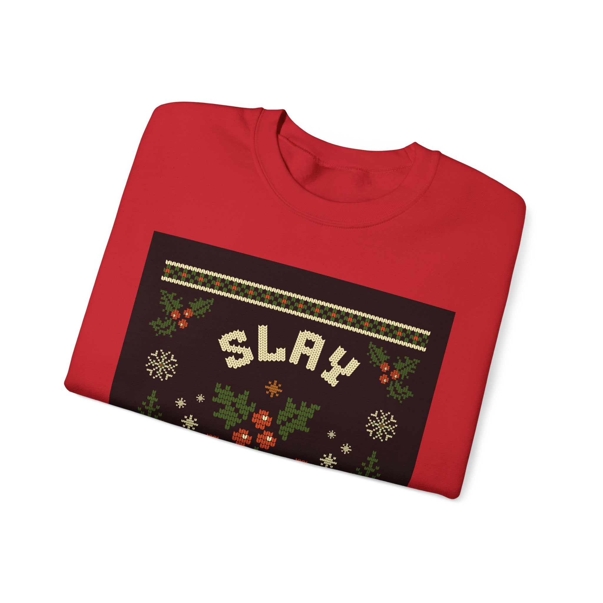 Ugly Xmas Jumper Sweatshirt — "Slay All Day" Christmas Crewneck