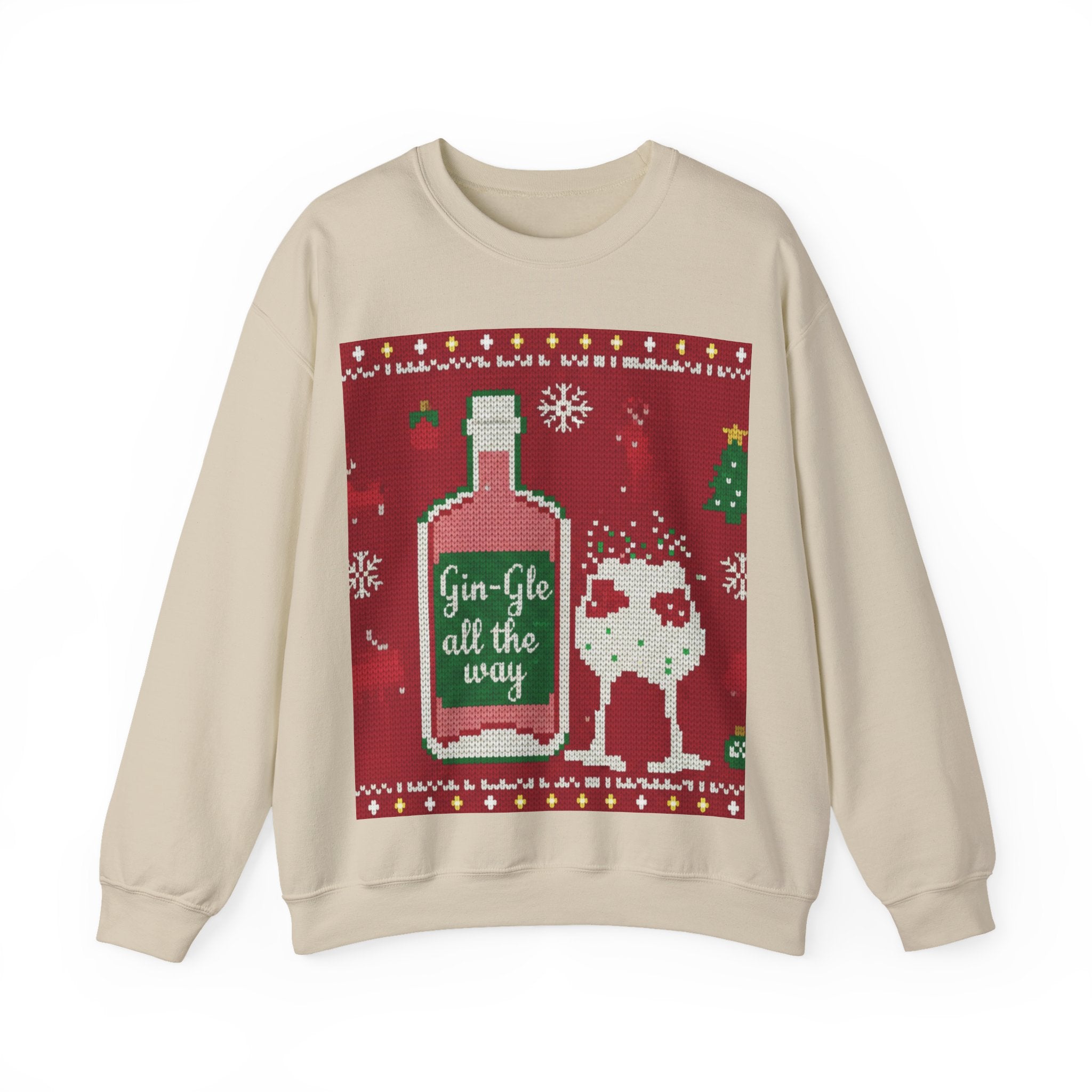 Ugly Xmas Jumper Sweatshirt — "Gin-Gle All the Way" Christmas Crewneck