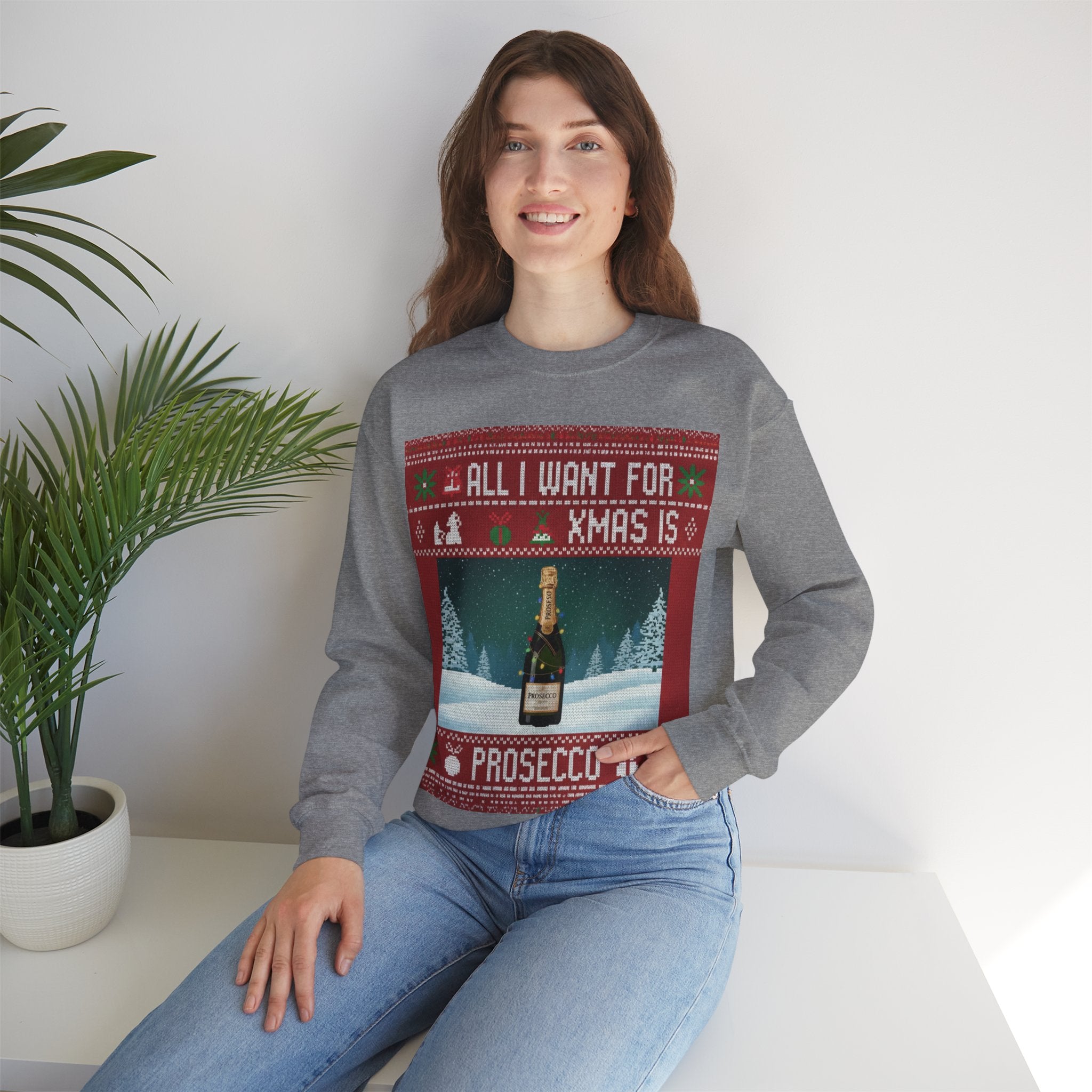 Ugly Xmas Jumper Sweatshirt — "All I want for Xmas is" Christmas Crewneck