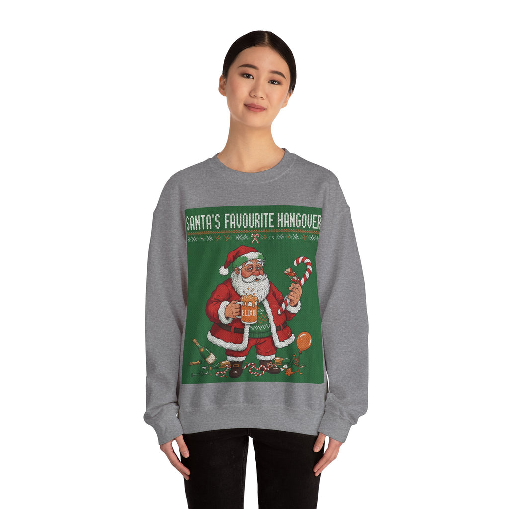 Ugly Xmas Jumper Sweatshirt — "Santas Favourite Hangover" Christmas Crewneck
