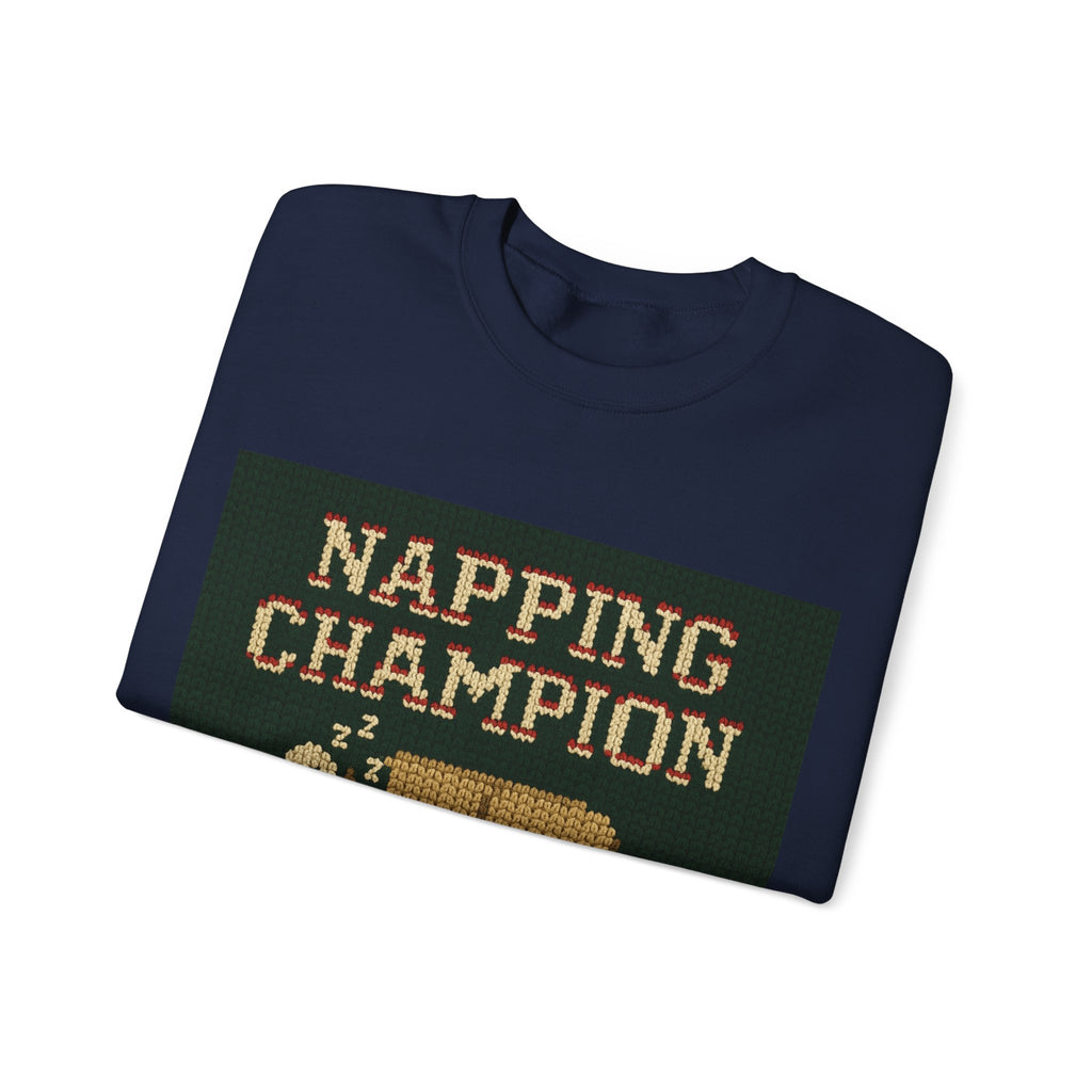 Ugly Xmas Jumper Sweatshirt — "Napping Champion since 1997" Christmas Crewneck
