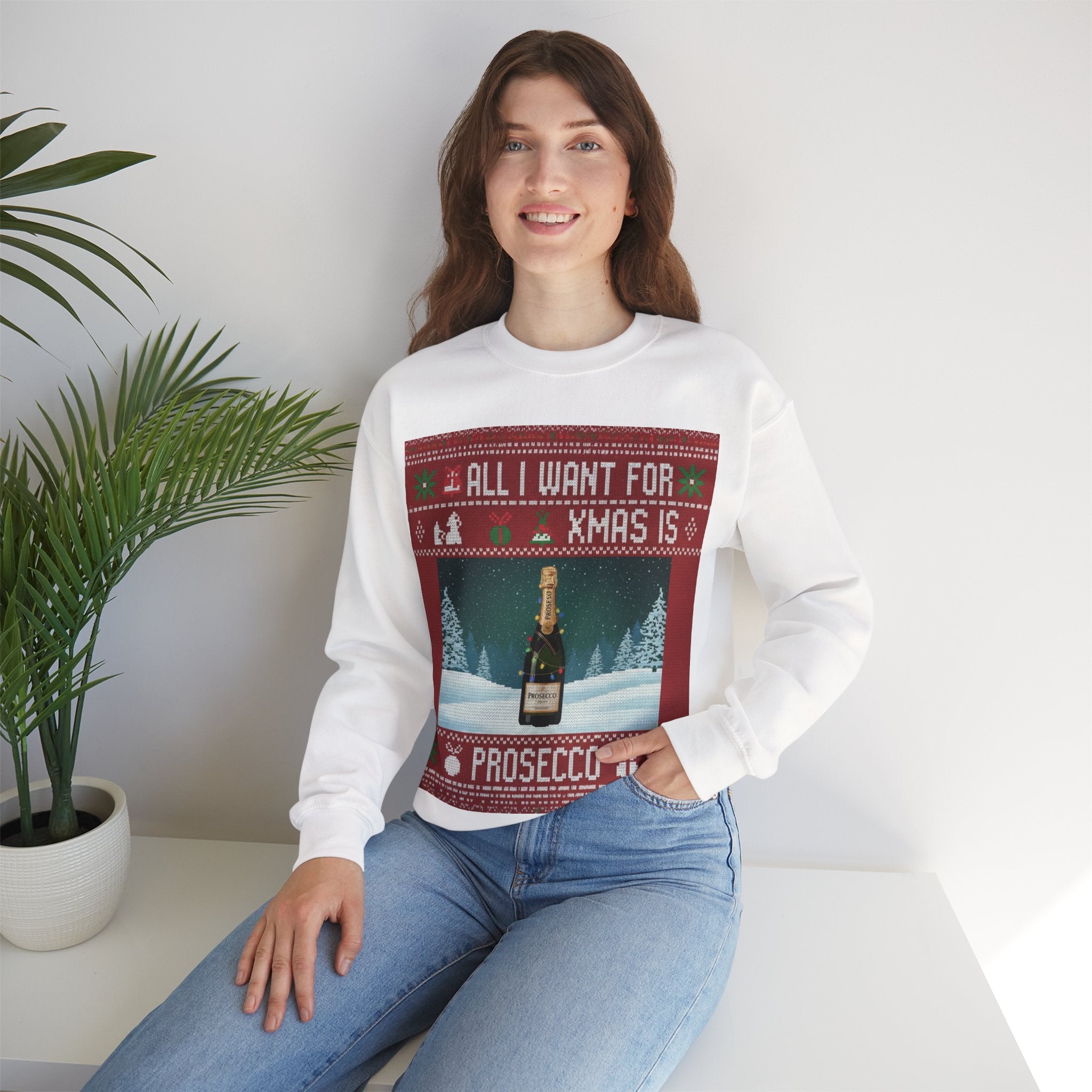Ugly Xmas Jumper Sweatshirt — "All I want for Xmas is" Christmas Crewneck