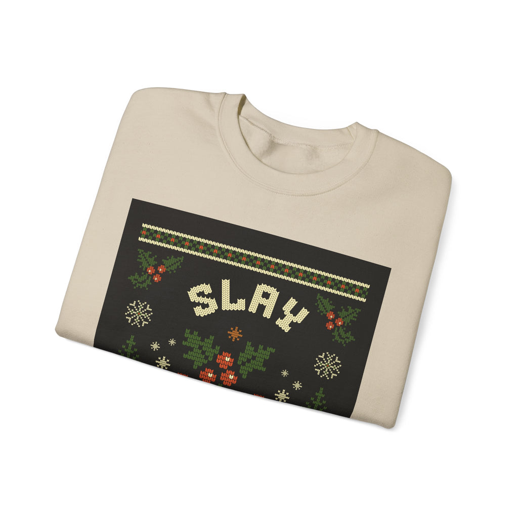 Ugly Xmas Jumper Sweatshirt — "Slay All Day" Christmas Crewneck