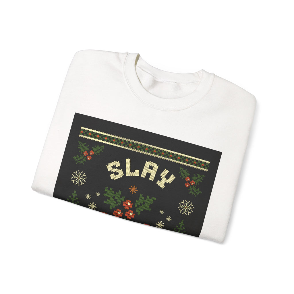 Ugly Xmas Jumper Sweatshirt — "Slay All Day" Christmas Crewneck