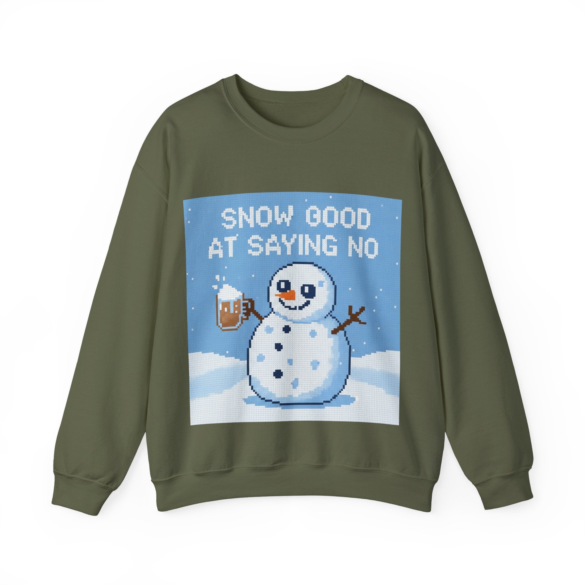 Ugly Xmas Jumper Sweatshirt — "Snow good at saying no" Christmas Crewneck