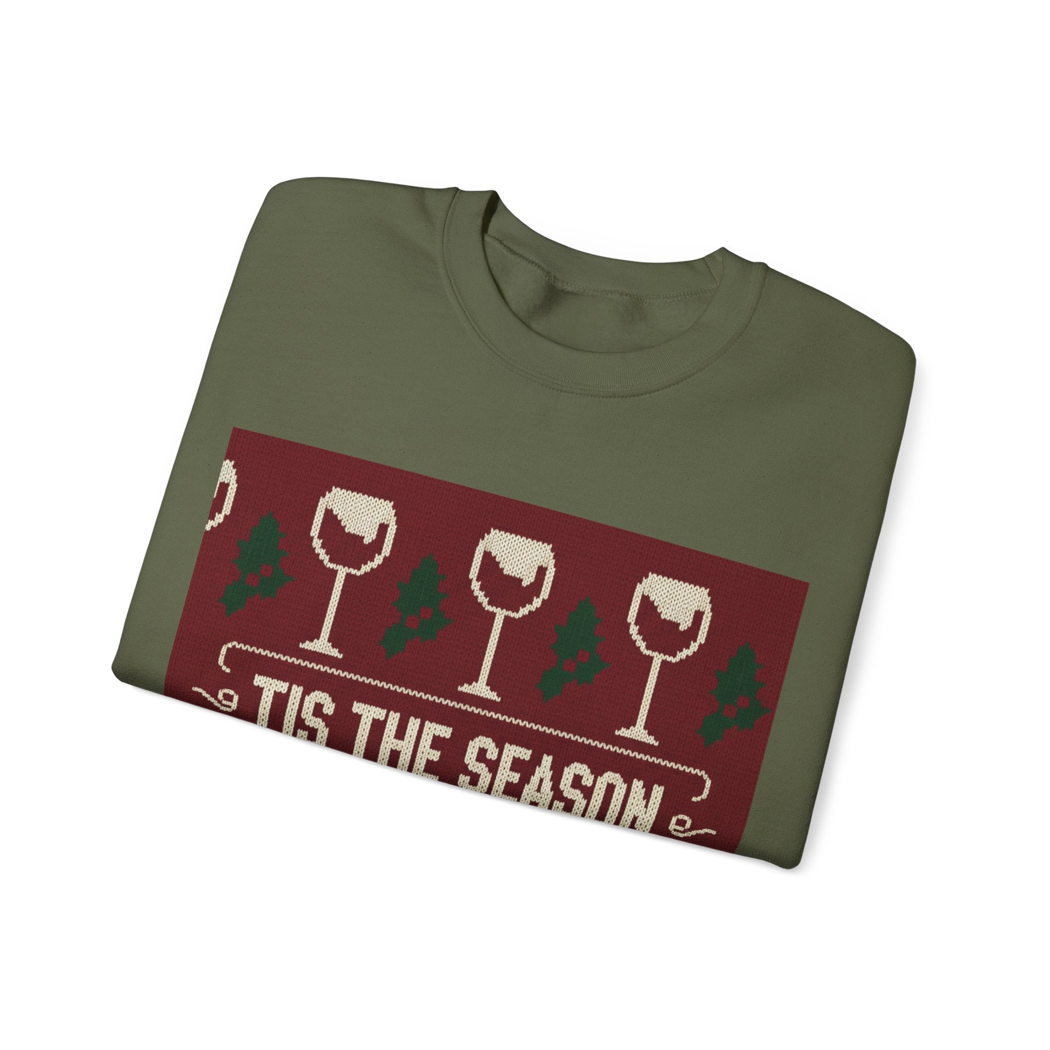 Ugly Xmas Jumper Sweatshirt — "Tis the Season to be Tipsy" Christmas Crewneck