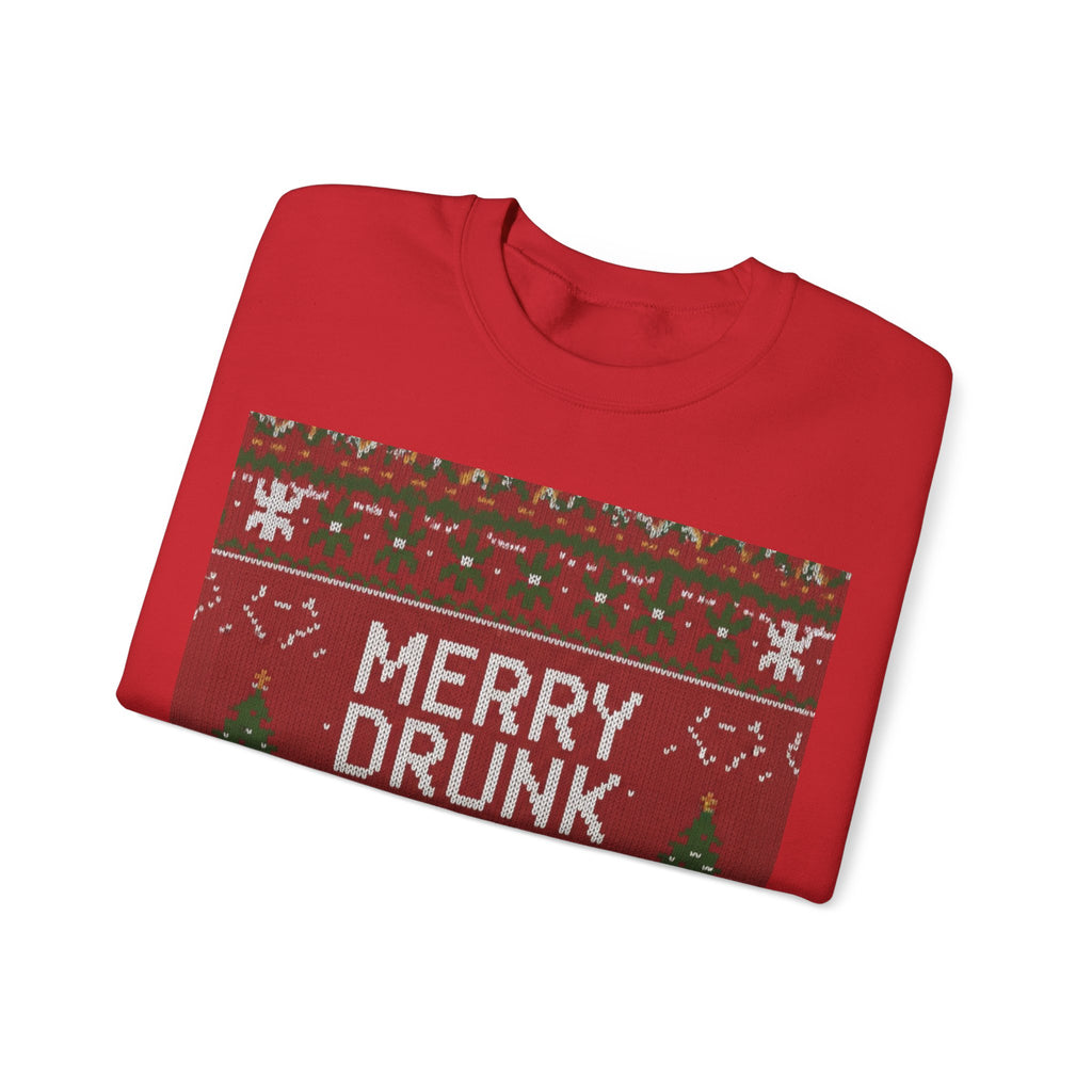 Ugly Xmas Jumper Sweatshirt — "Merry Drunk I'm Christmas" Christmas Crewneck