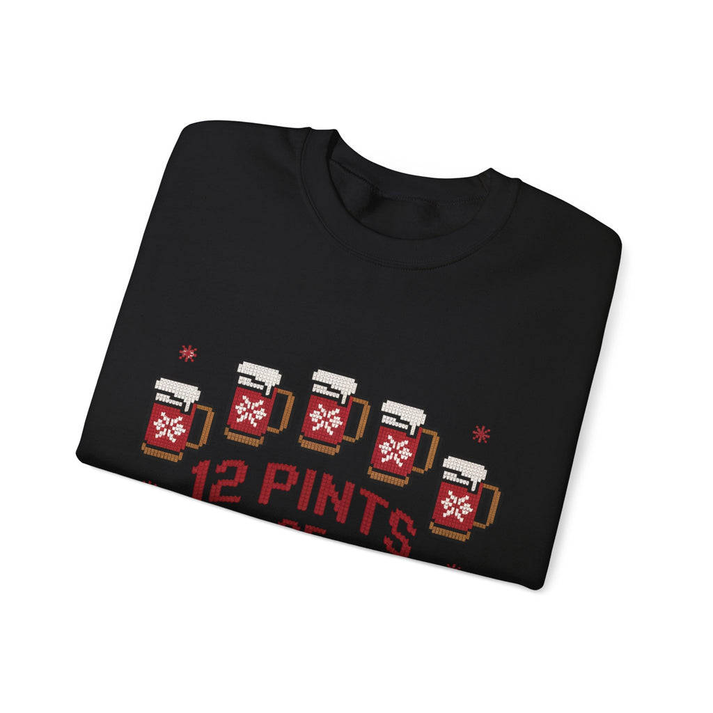 Ugly Xmas Jumper Sweatshirt — "12 Pints of Christmas" Christmas Crewneck