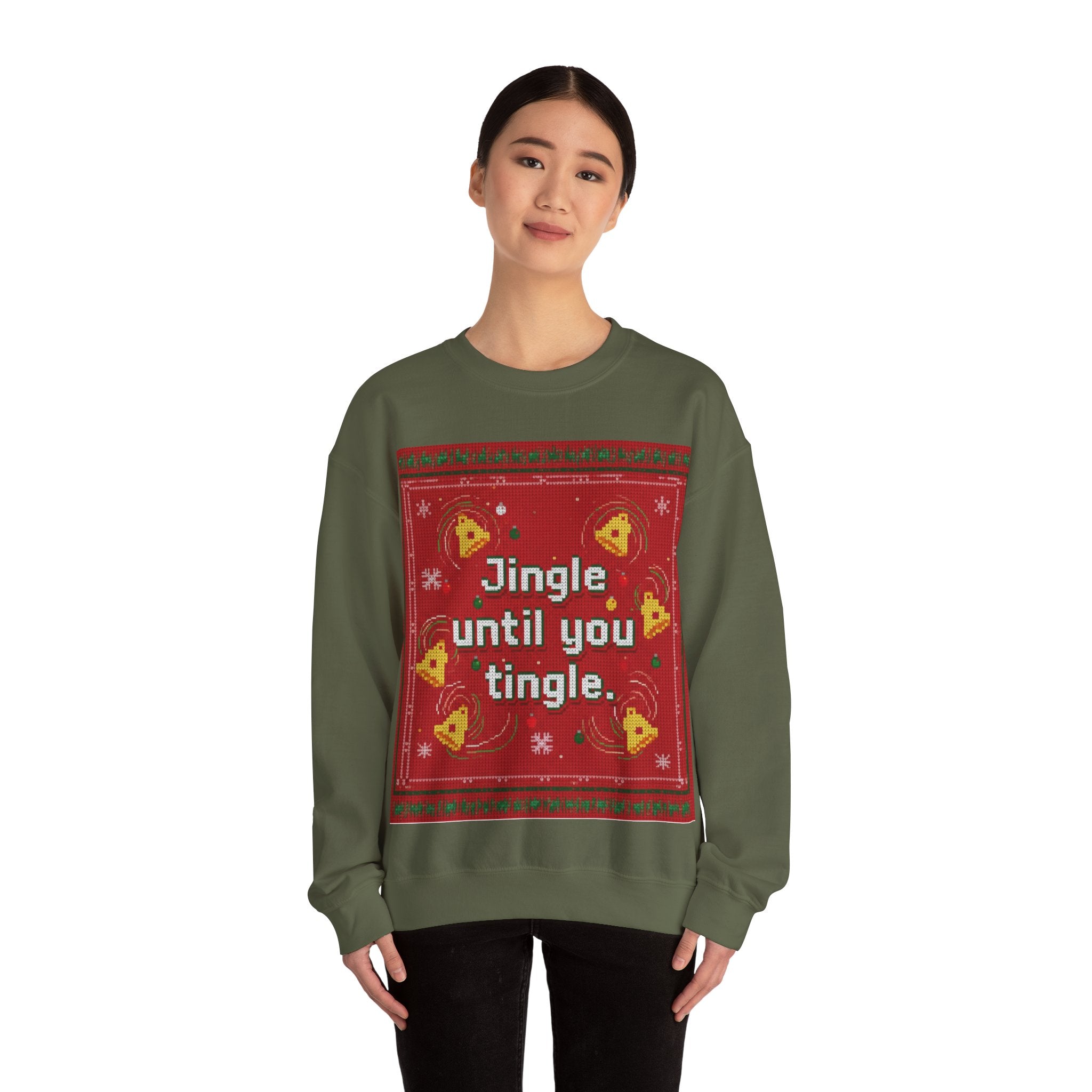Ugly Xmas Jumper Sweatshirt — "Jingle until you" Christmas Crewneck