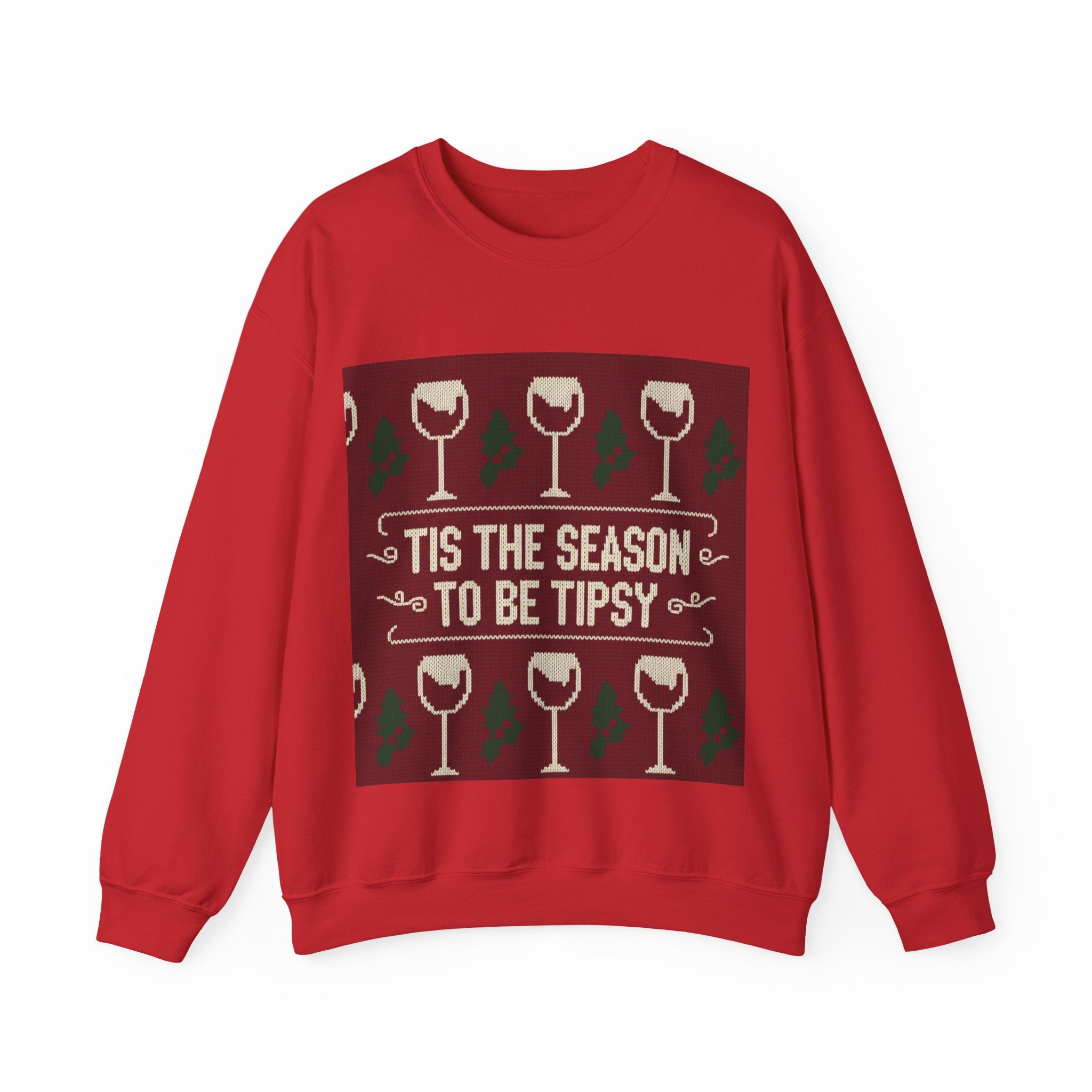 Ugly Xmas Jumper Sweatshirt — "Tis the Season to be Tipsy" Christmas Crewneck