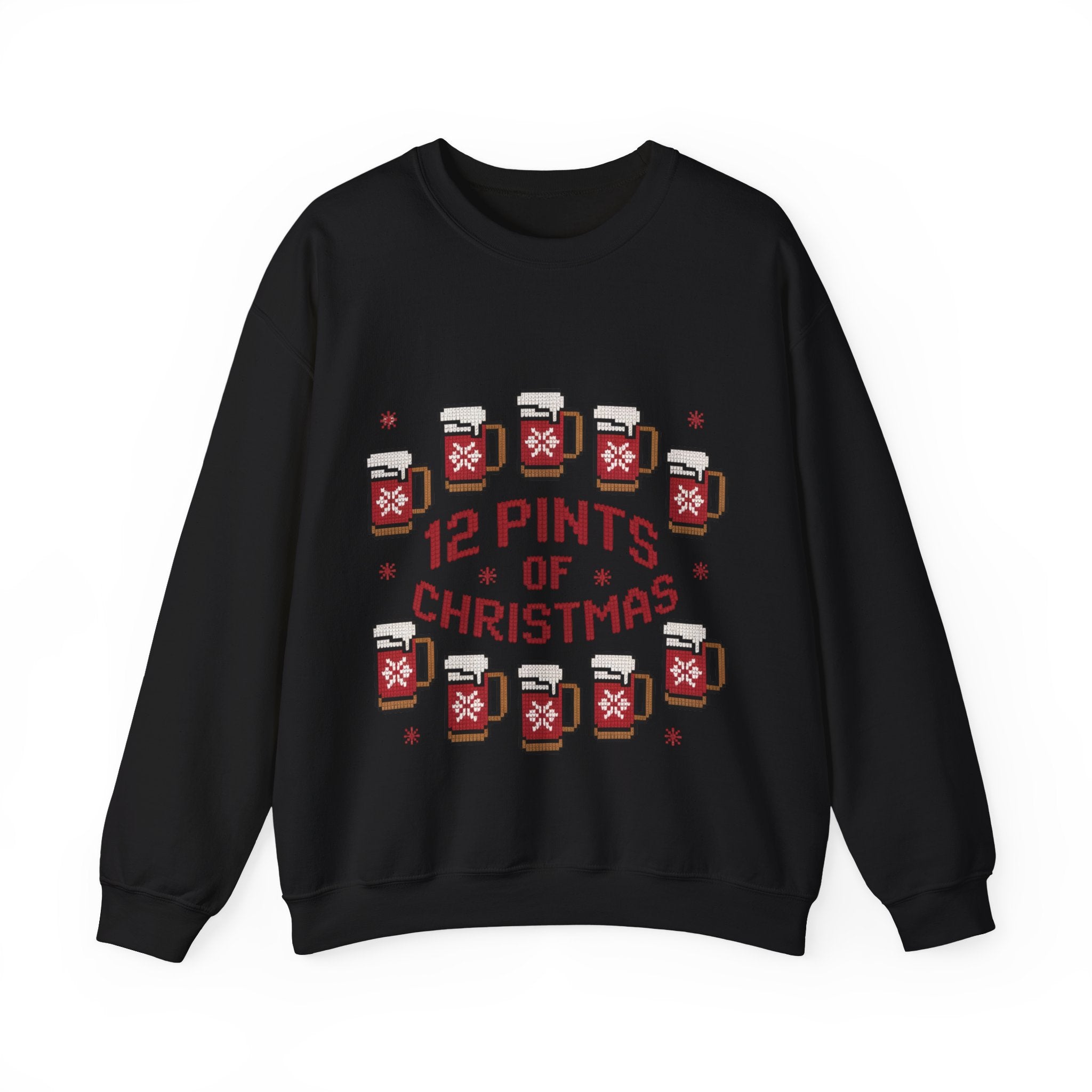 Ugly Xmas Jumper Sweatshirt — "12 Pints of Christmas" Christmas Crewneck