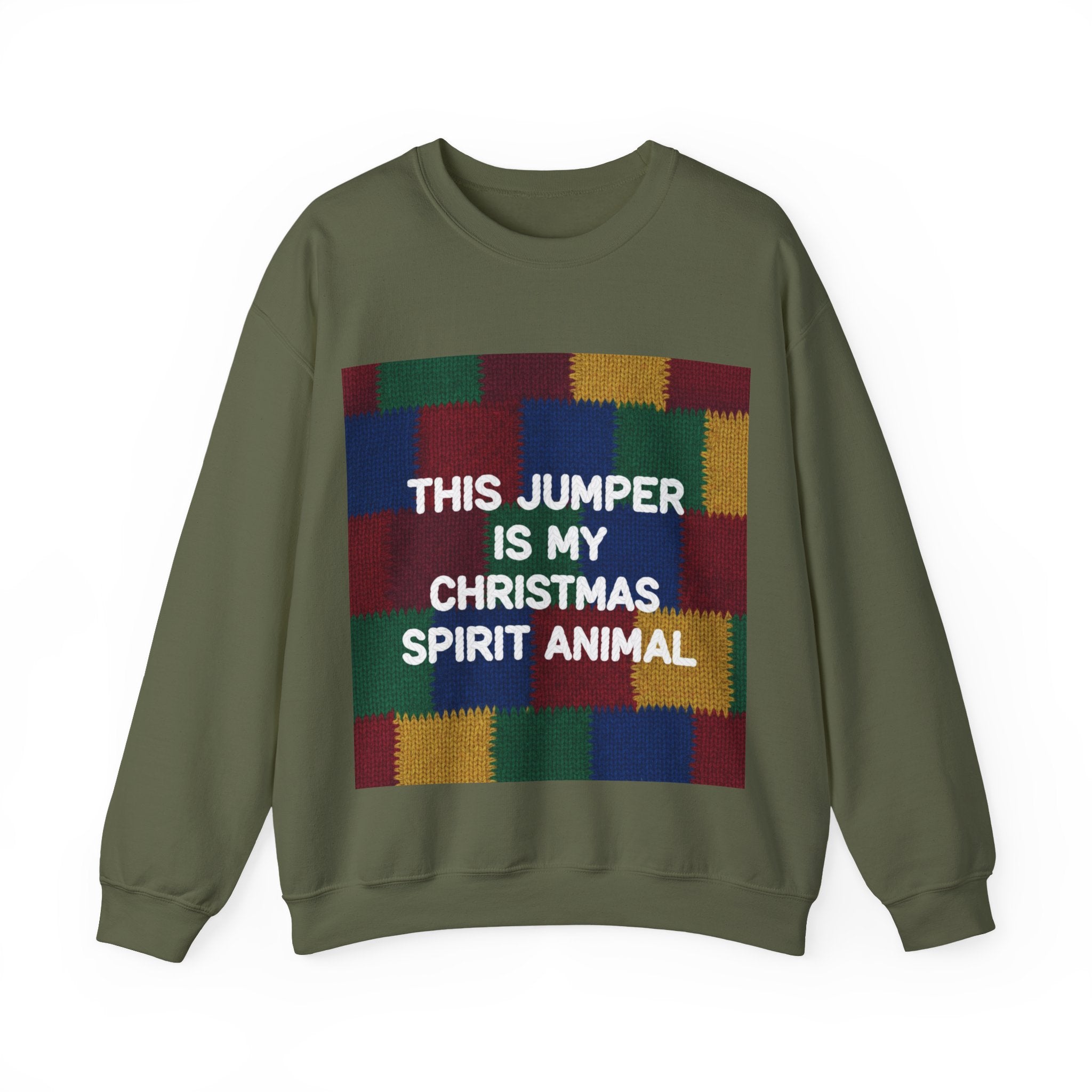 Ugly Xmas Jumper Sweatshirt — "This Jumper is my Christmas Spirit Animal" Christmas Crewneck