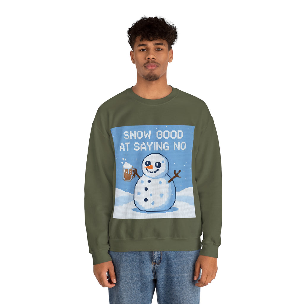 Ugly Xmas Jumper Sweatshirt — "Snow good at saying no" Christmas Crewneck