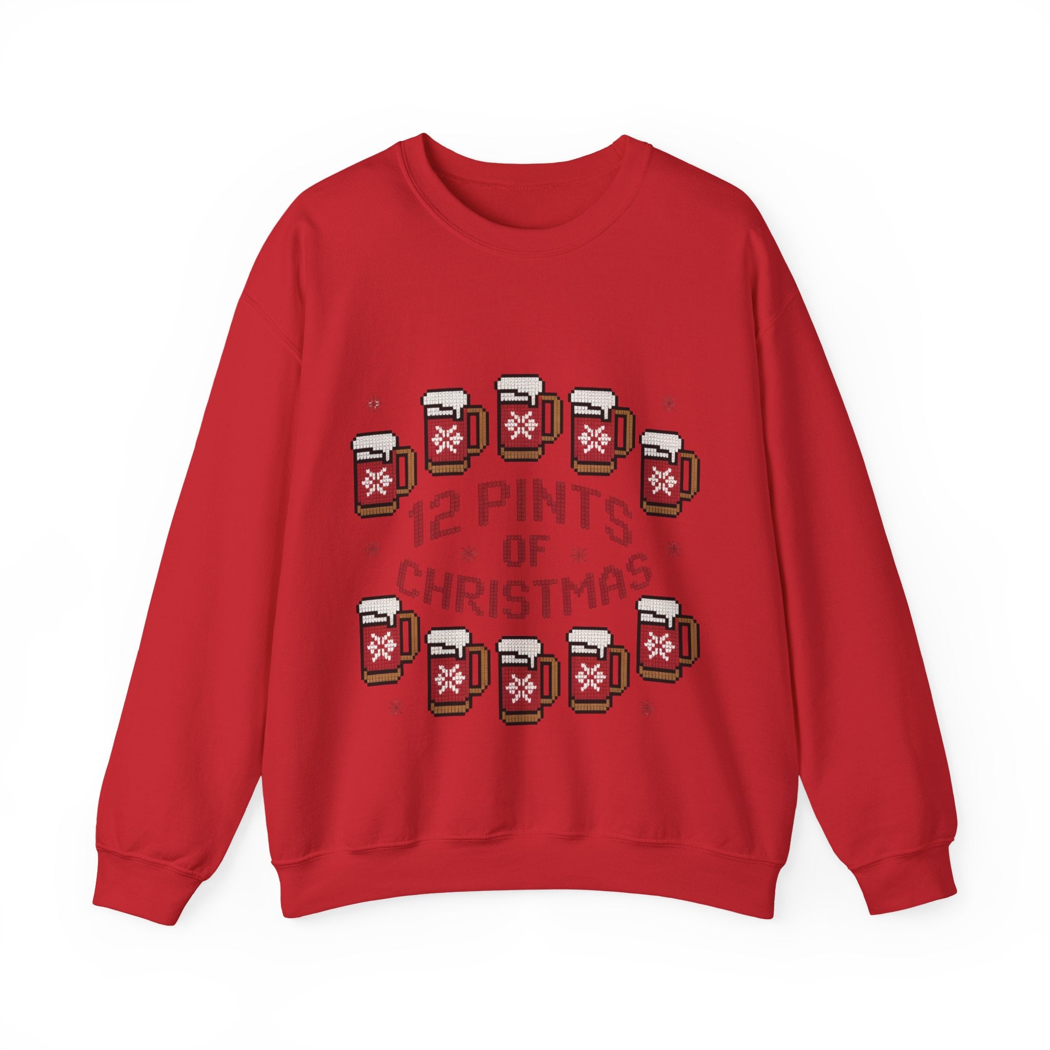 Ugly Xmas Jumper Sweatshirt — "12 Pints of Christmas" Christmas Crewneck