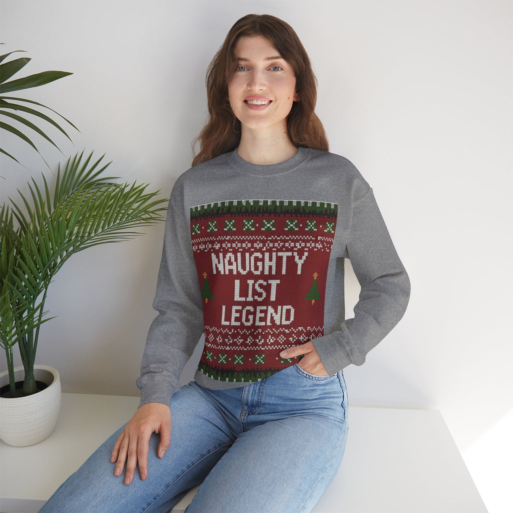 Ugly Xmas Jumper Sweatshirt — "Naughty List Legend" Christmas Crewneck