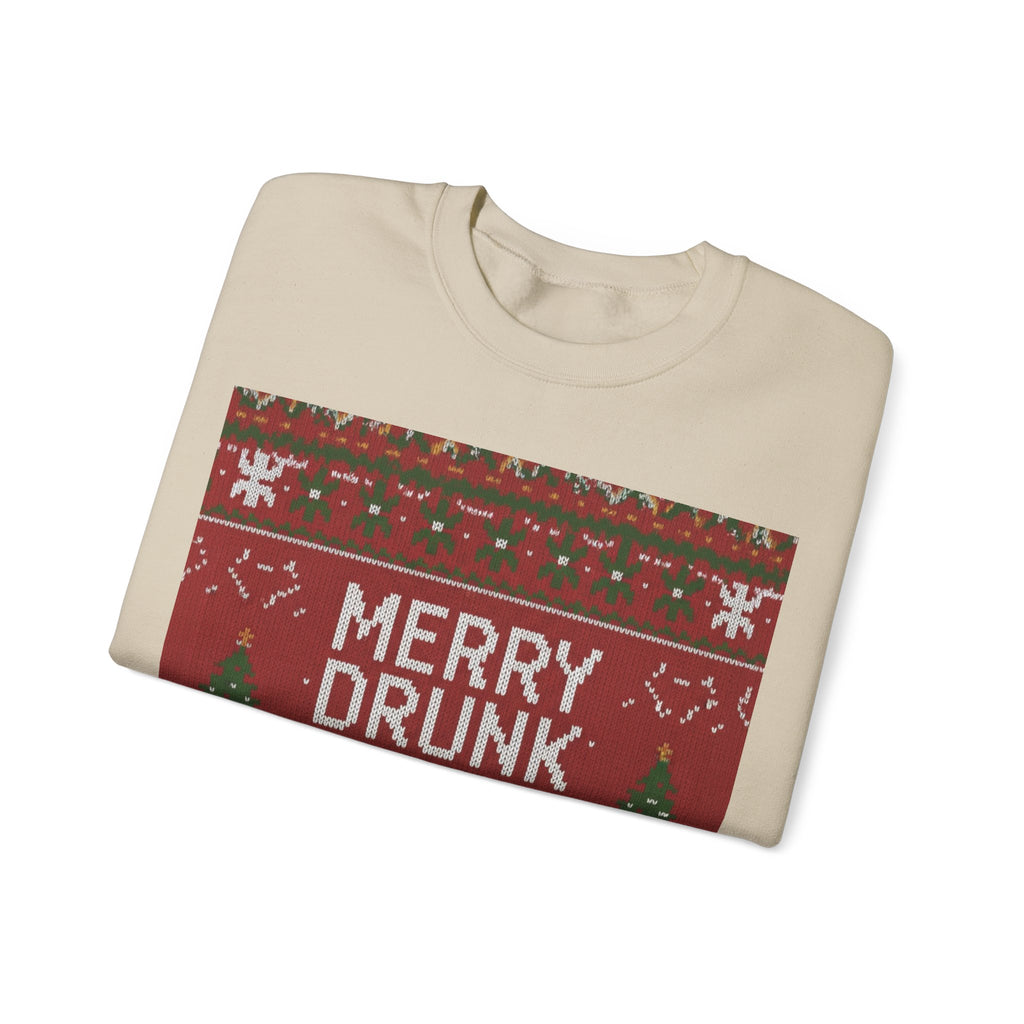 Ugly Xmas Jumper Sweatshirt — "Merry Drunk I'm Christmas" Christmas Crewneck