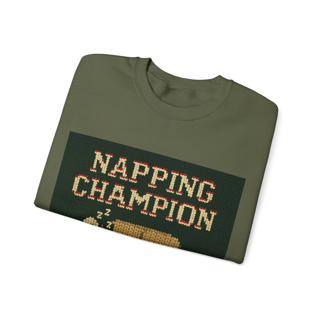 Ugly Xmas Jumper Sweatshirt — "Napping Champion since 1997" Christmas Crewneck