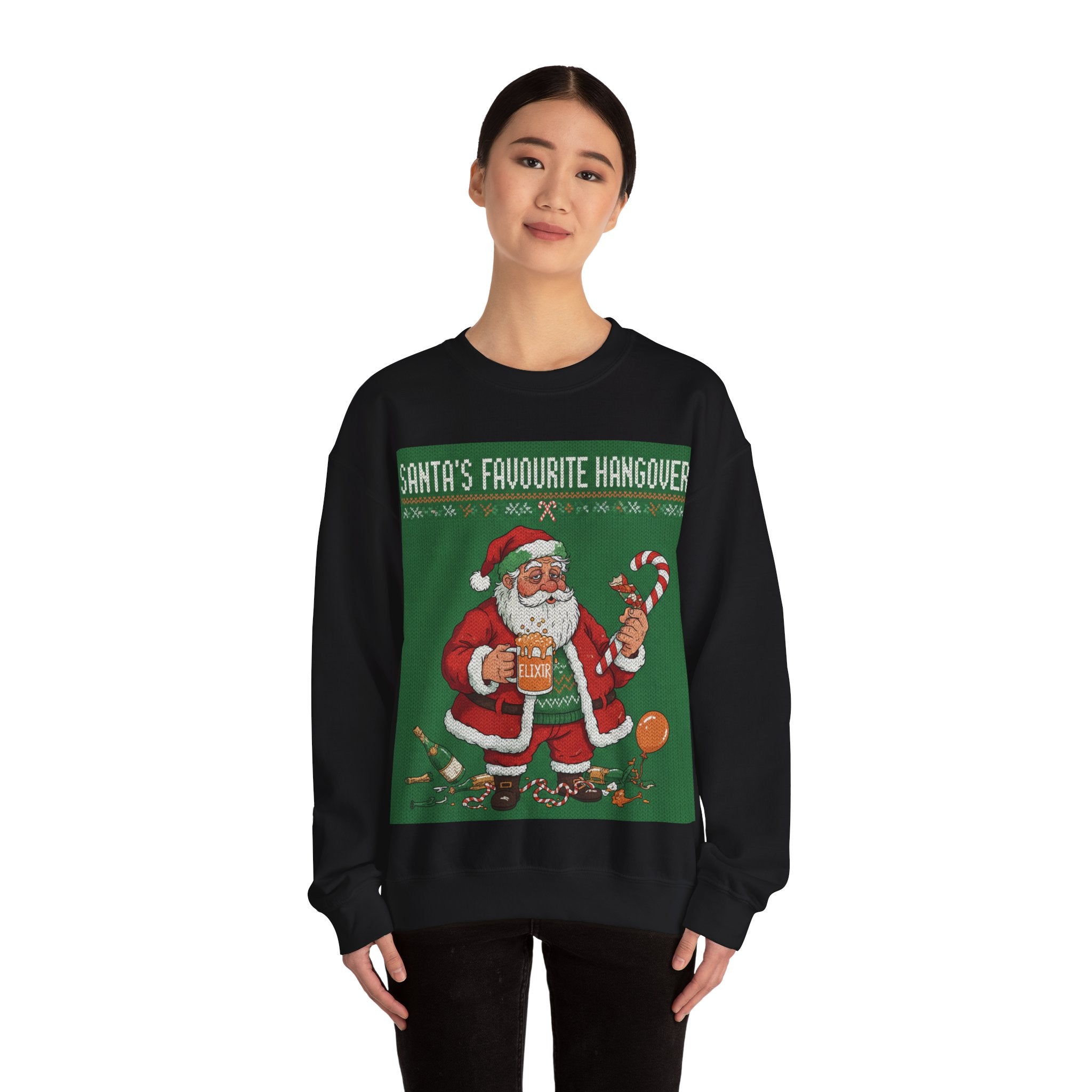 Ugly Xmas Jumper Sweatshirt — "Santas Favourite Hangover" Christmas Crewneck