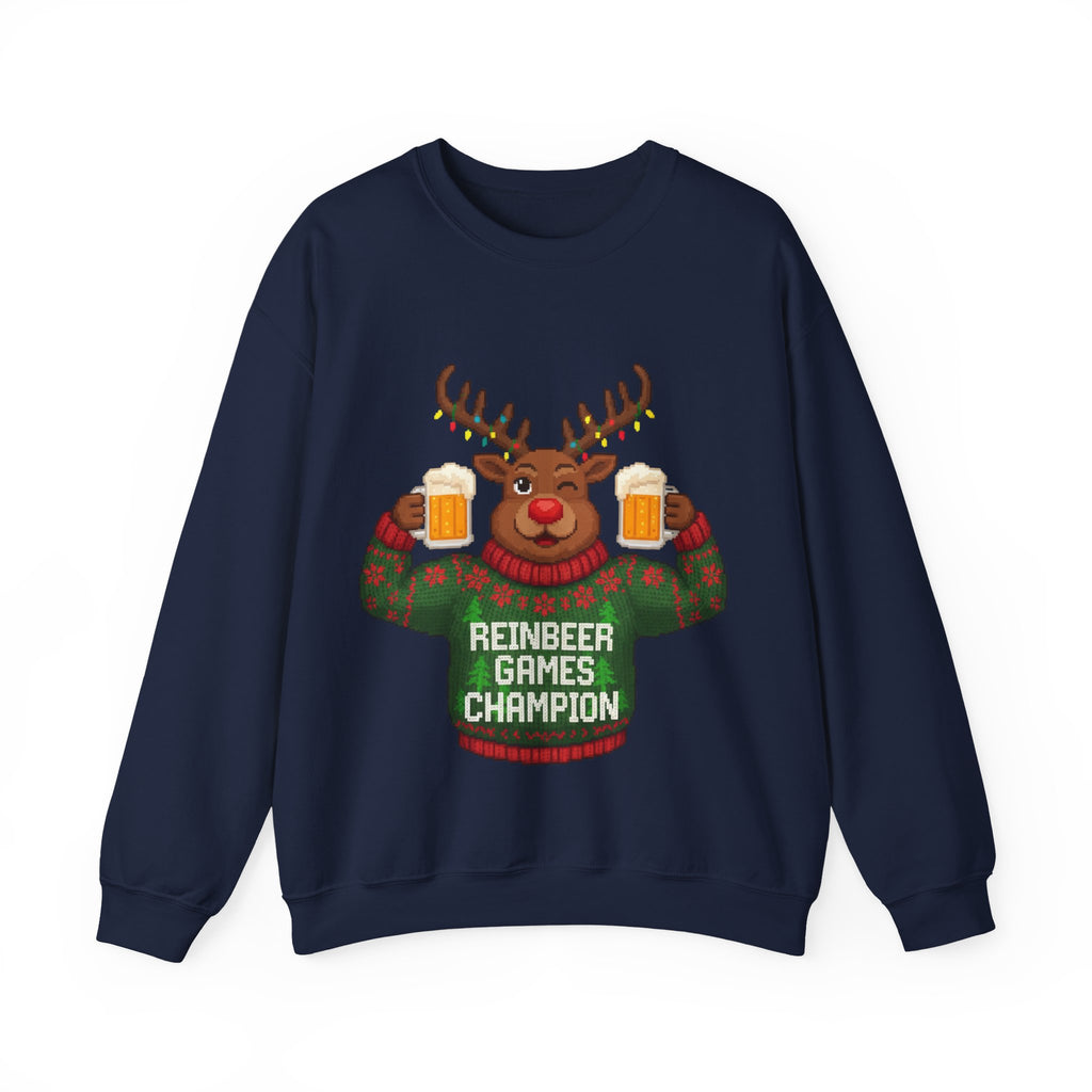 Ugly Xmas Jumper Sweatshirt — "Reinbeer Games Champion" Christmas Crewneck