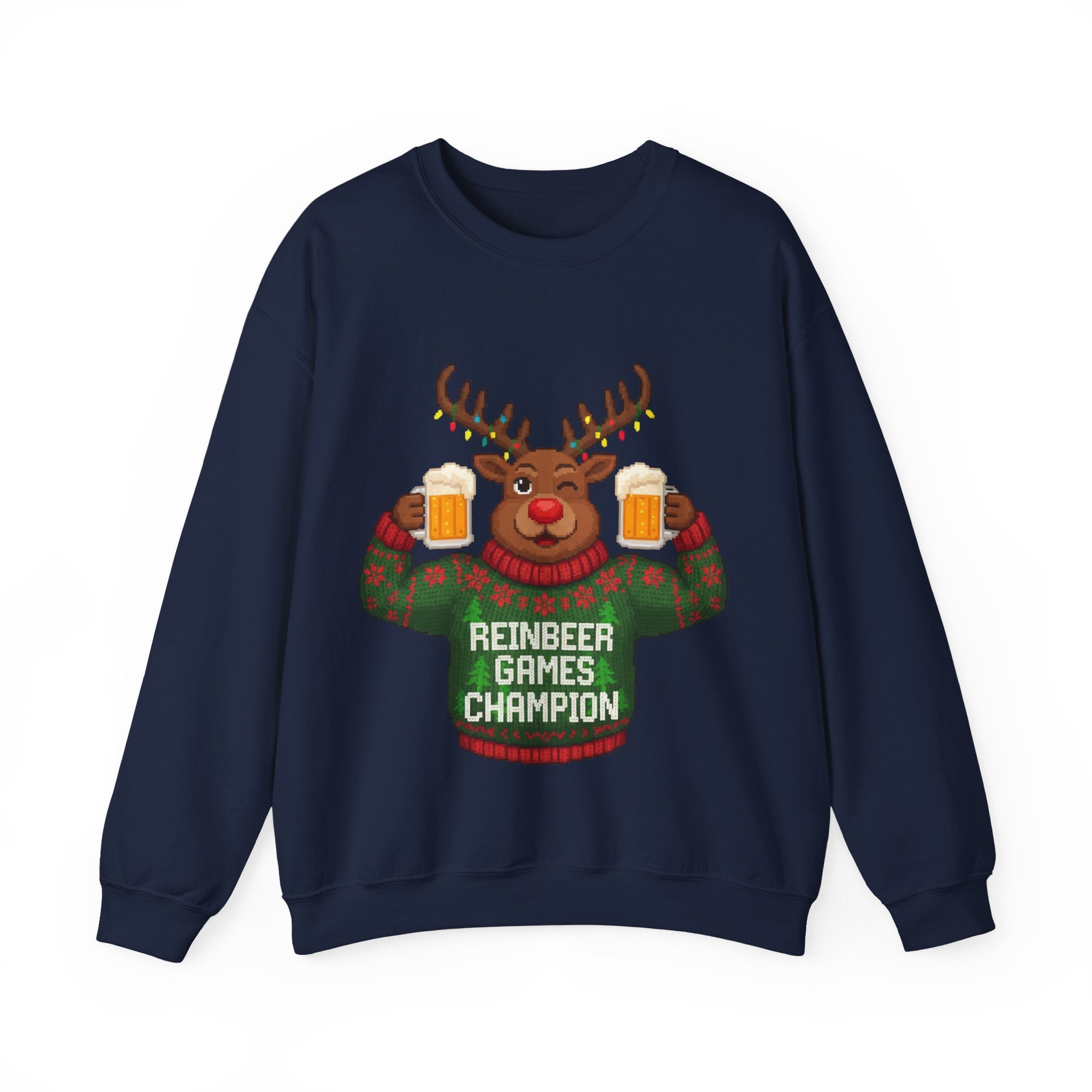 Ugly Xmas Jumper Sweatshirt — "Reinbeer Games Champion" Christmas Crewneck