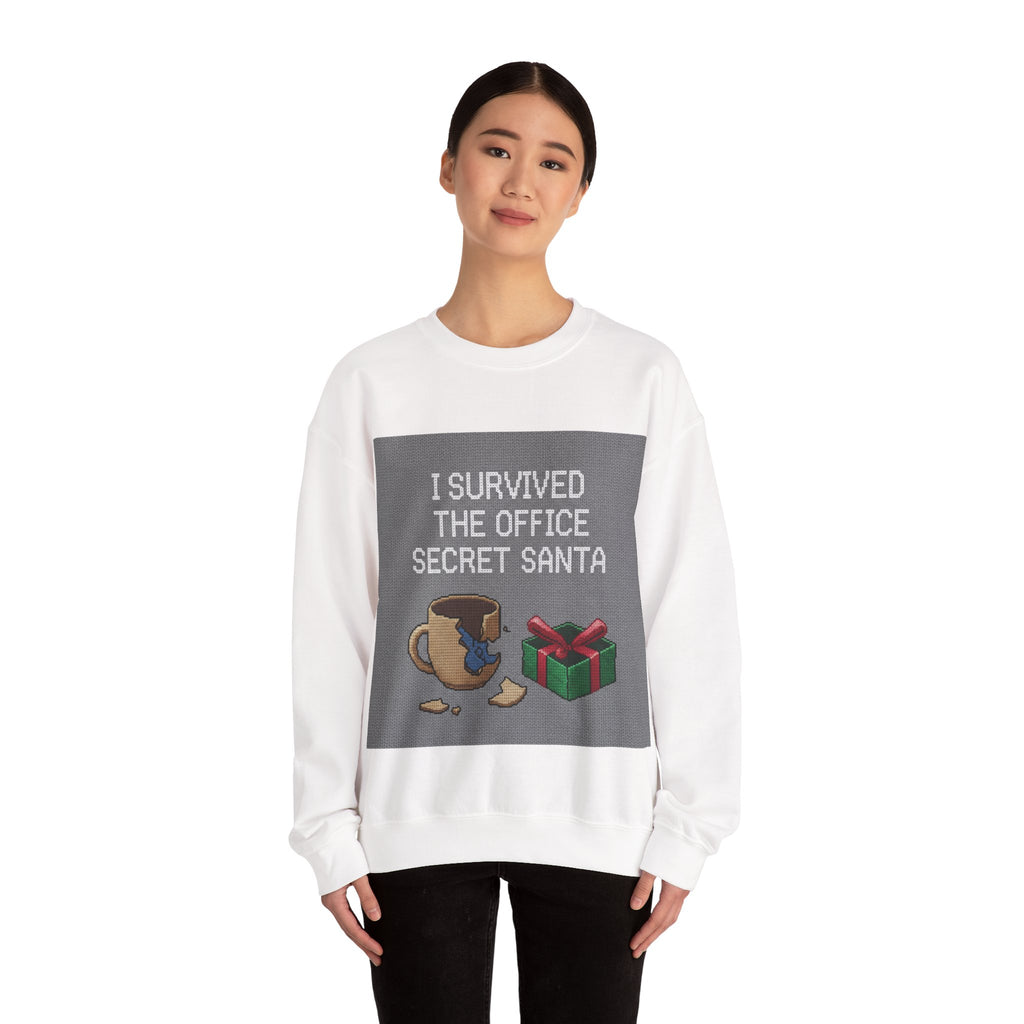 Ugly Christmas Jumper  — I Survived the Office Secret Santa Crewneck