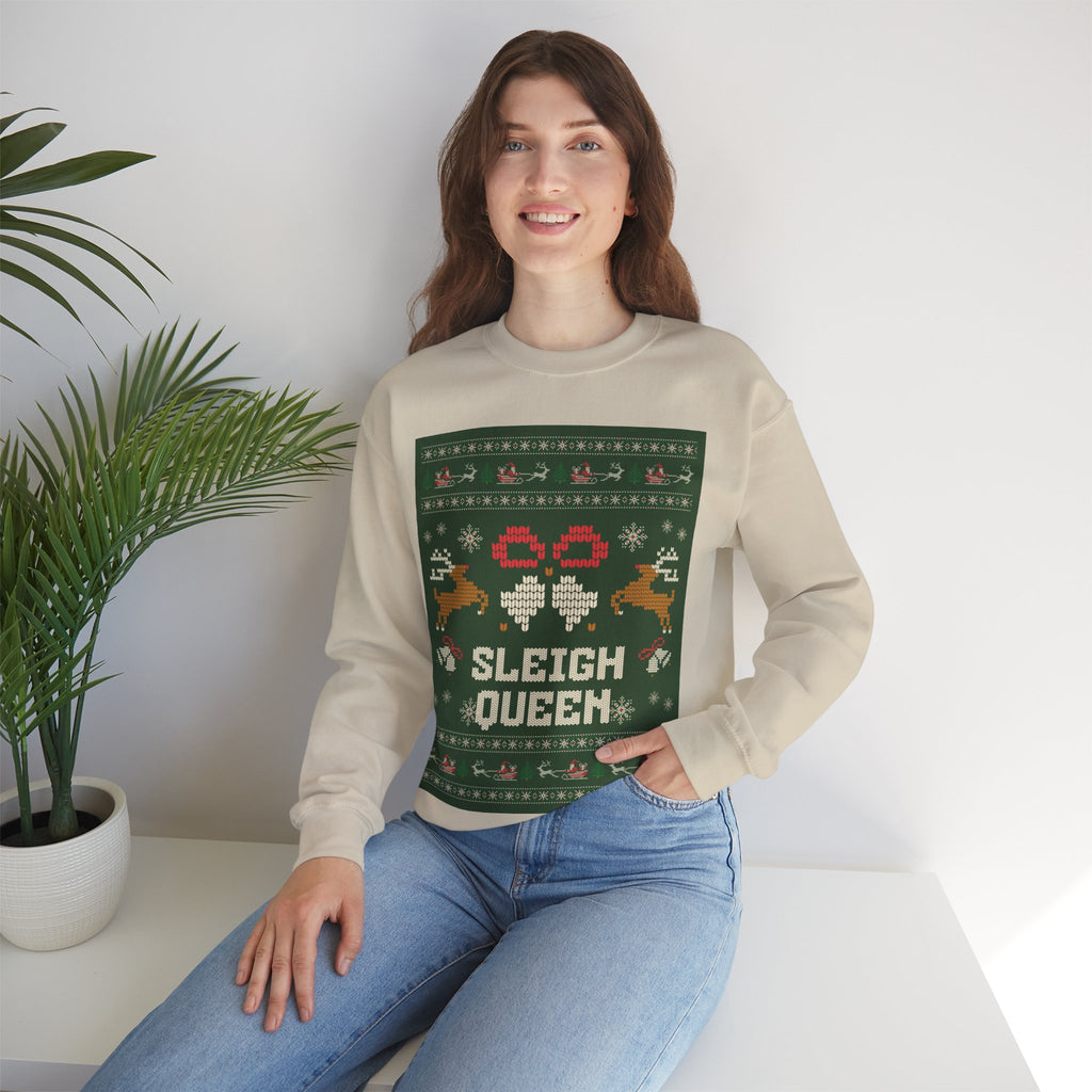 Ugly Xmas Jumper Sweatshirt — "Sleigh Queen" Christmas Crewneck