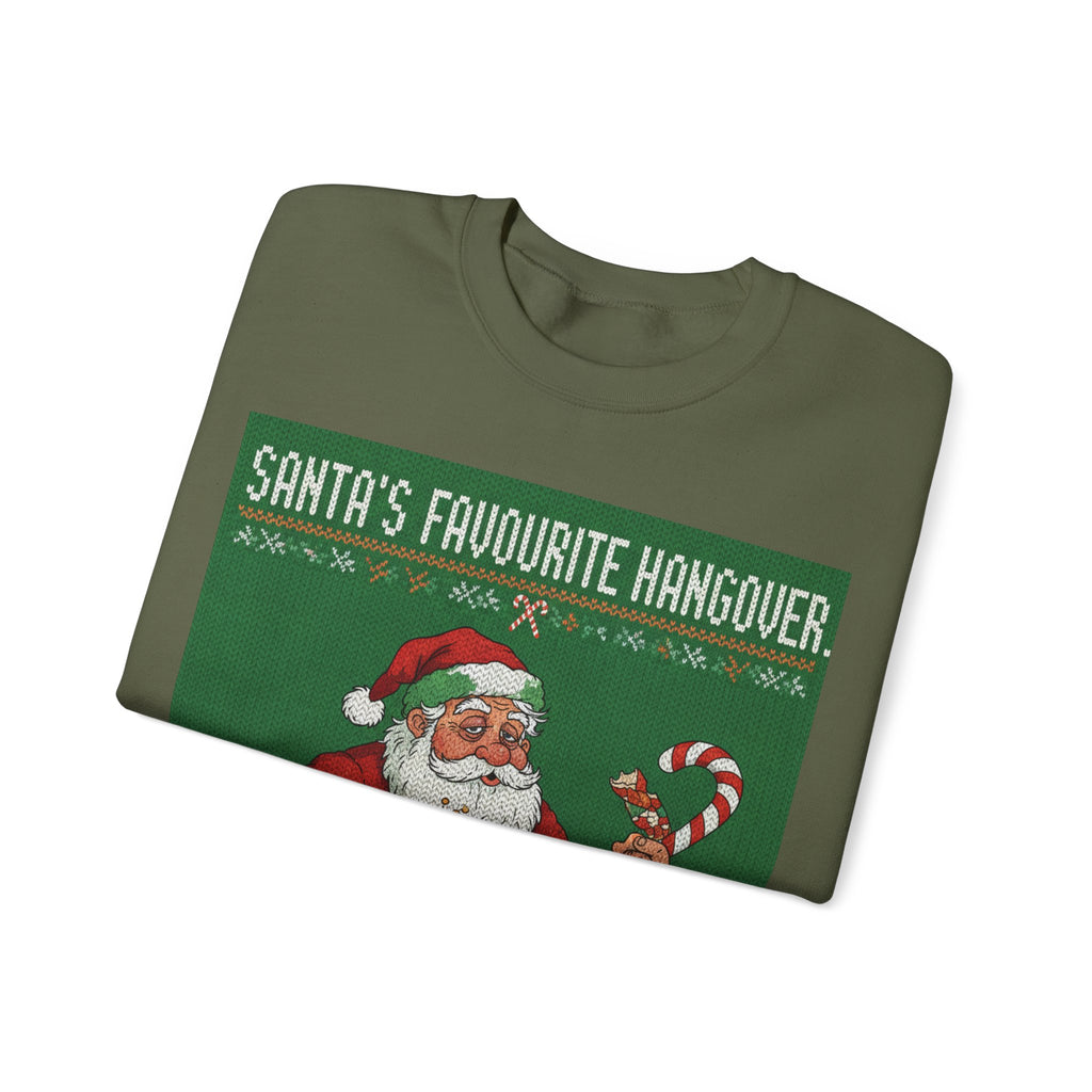 Ugly Xmas Jumper Sweatshirt — "Santas Favourite Hangover" Christmas Crewneck