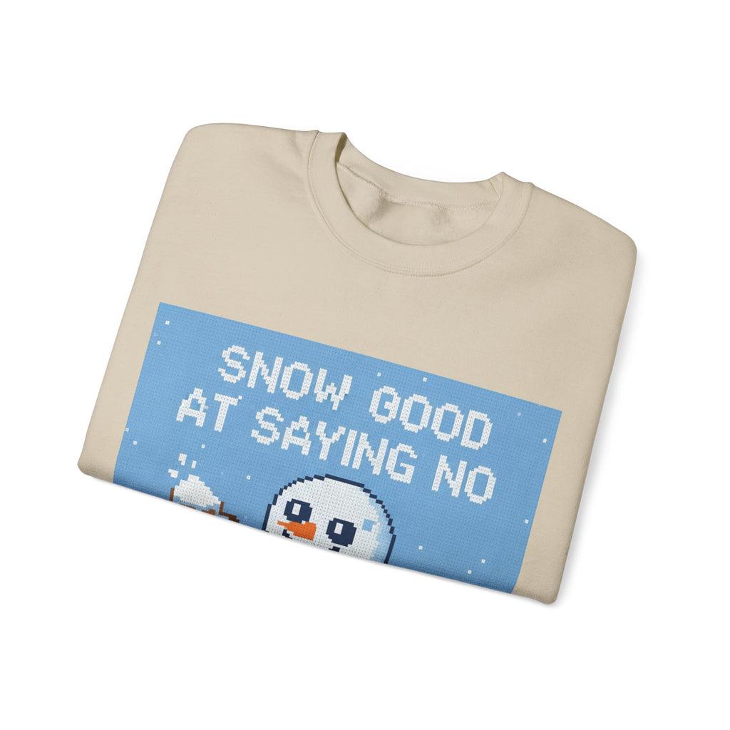 Ugly Xmas Jumper Sweatshirt — "Snow good at saying no" Christmas Crewneck
