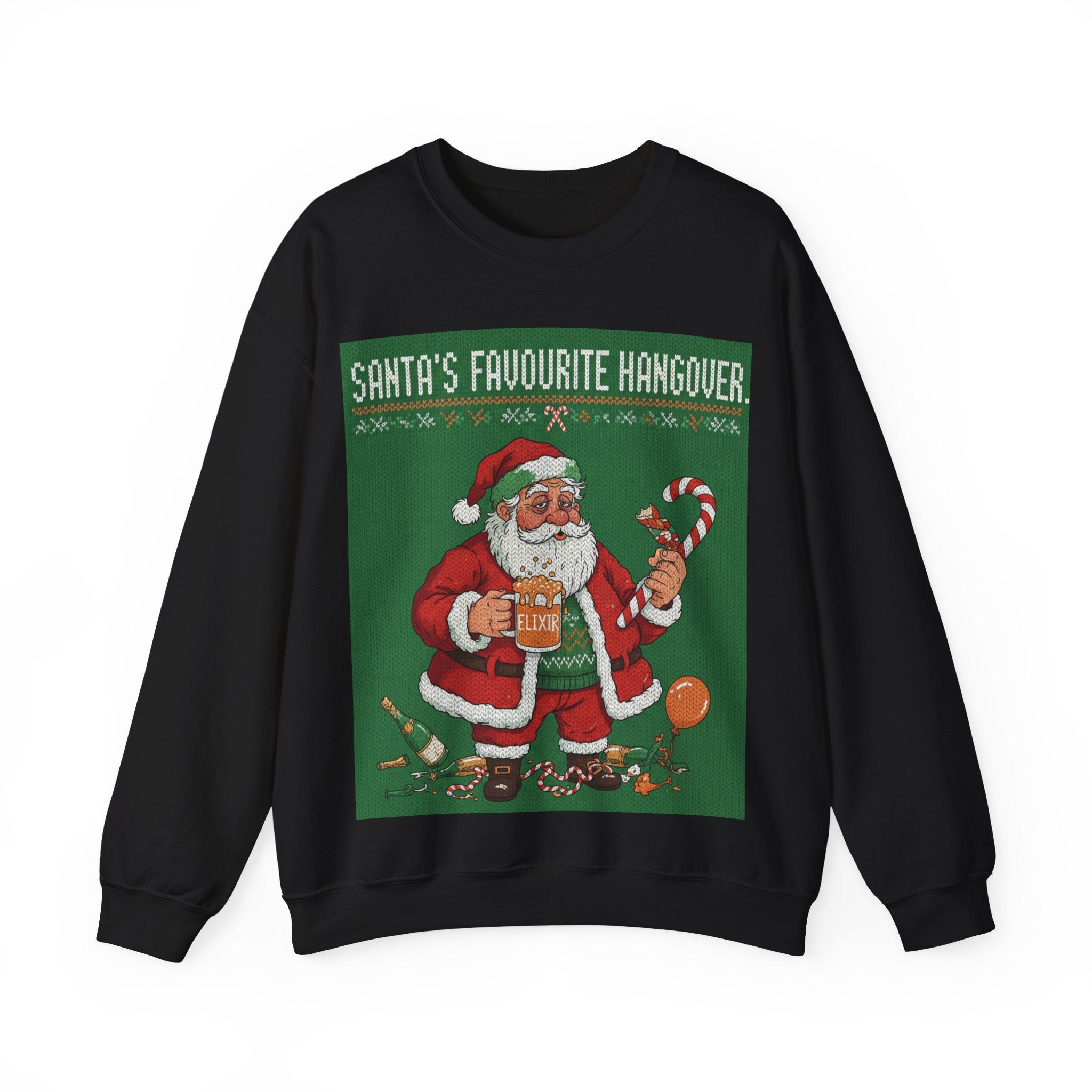 Ugly Xmas Jumper Sweatshirt — "Santas Favourite Hangover" Christmas Crewneck