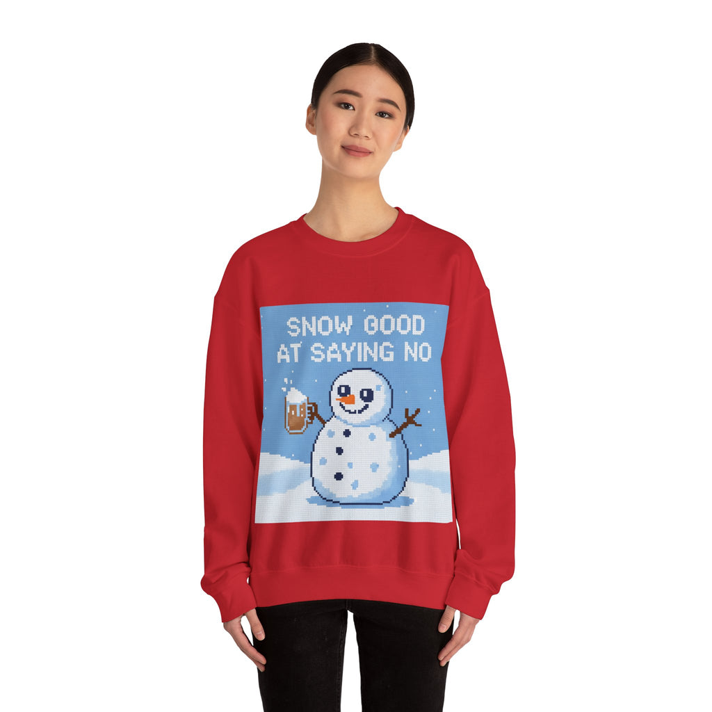 Ugly Xmas Jumper Sweatshirt — "Snow good at saying no" Christmas Crewneck