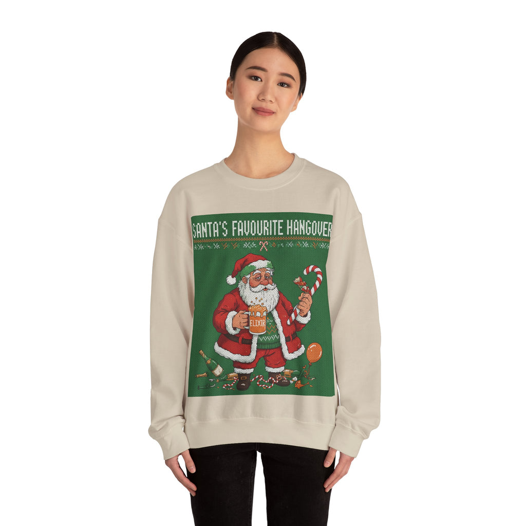Ugly Xmas Jumper Sweatshirt — "Santas Favourite Hangover" Christmas Crewneck