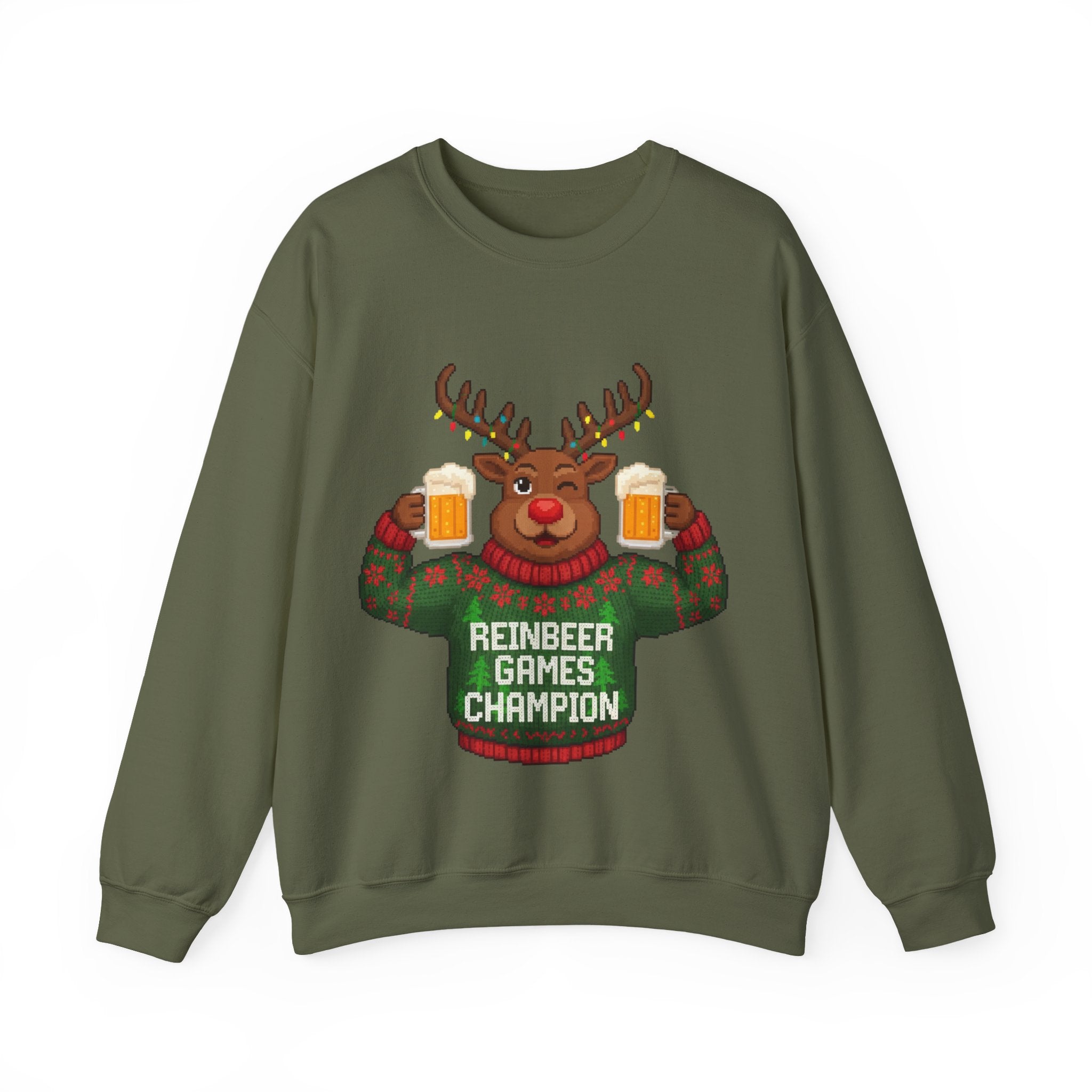 Ugly Xmas Jumper Sweatshirt — "Reinbeer Games Champion" Christmas Crewneck