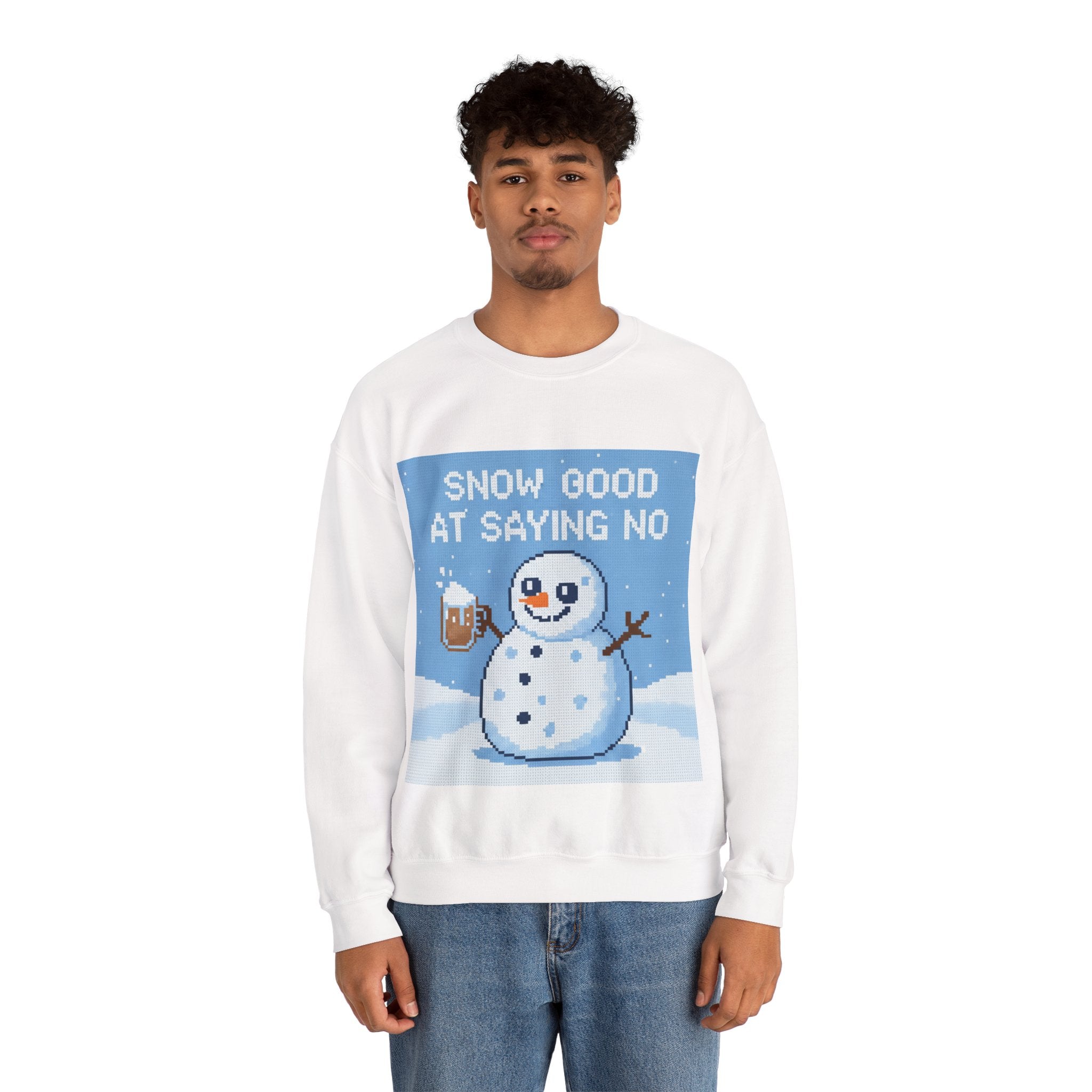 Ugly Xmas Jumper Sweatshirt — "Snow good at saying no" Christmas Crewneck