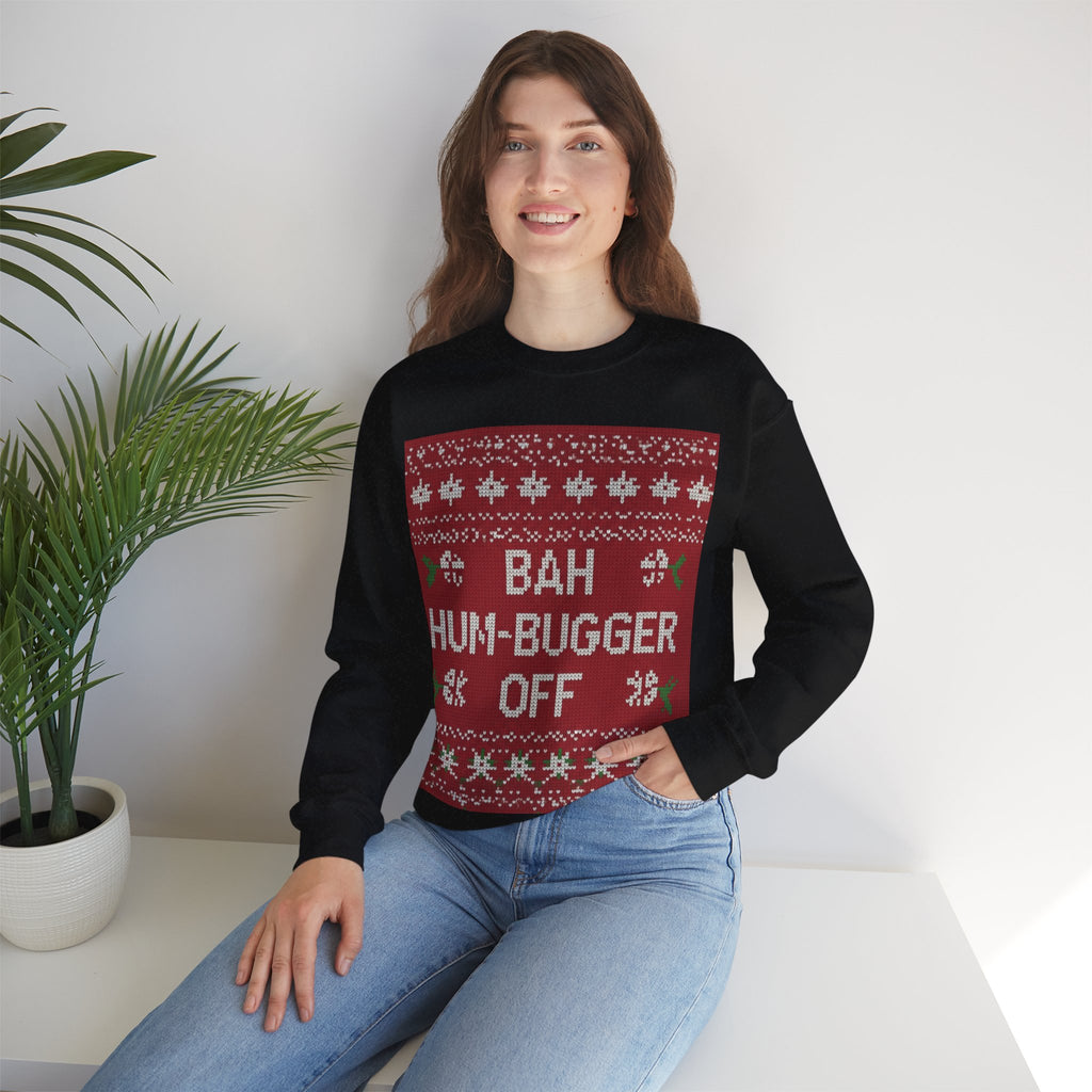 Ugly Xmas Jumper Sweatshirt — "Bah Hum Bugger" Christmas Crewneck