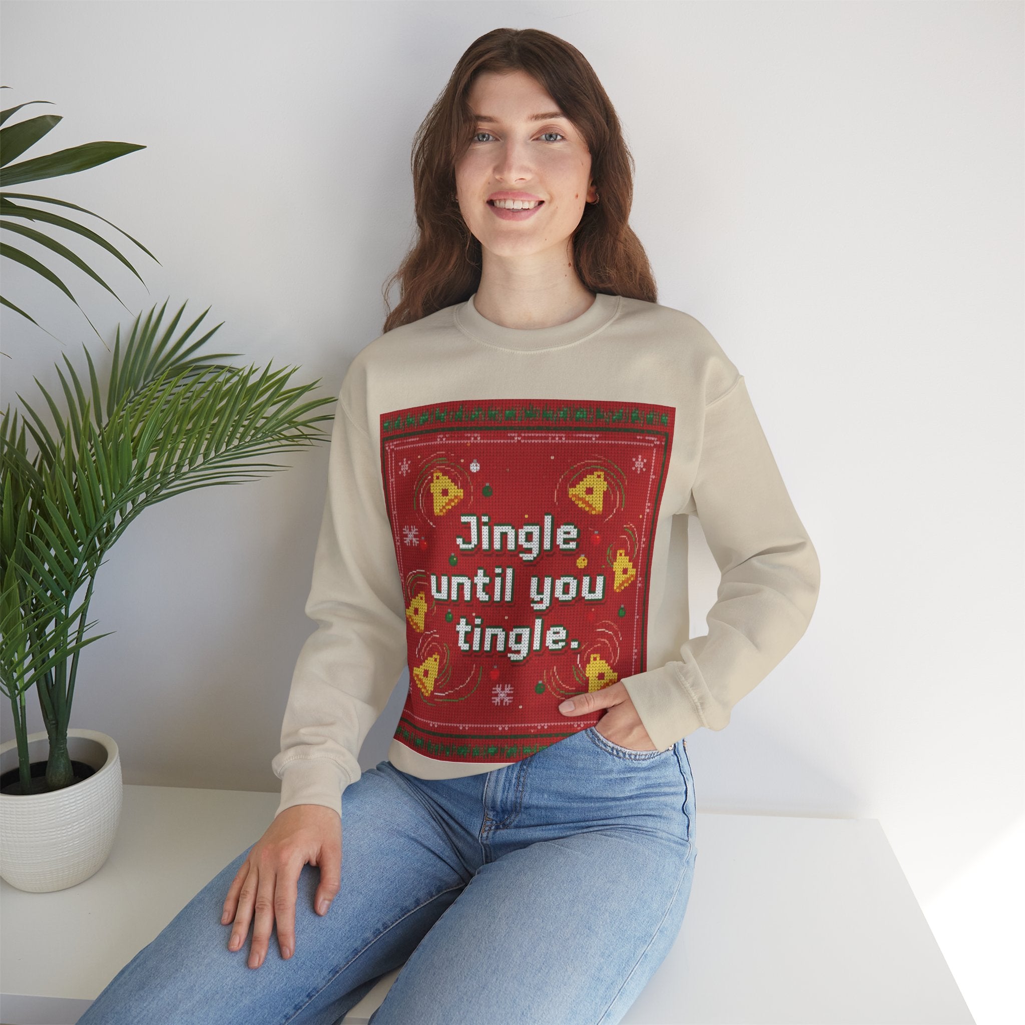 Ugly Xmas Jumper Sweatshirt — "Jingle until you" Christmas Crewneck